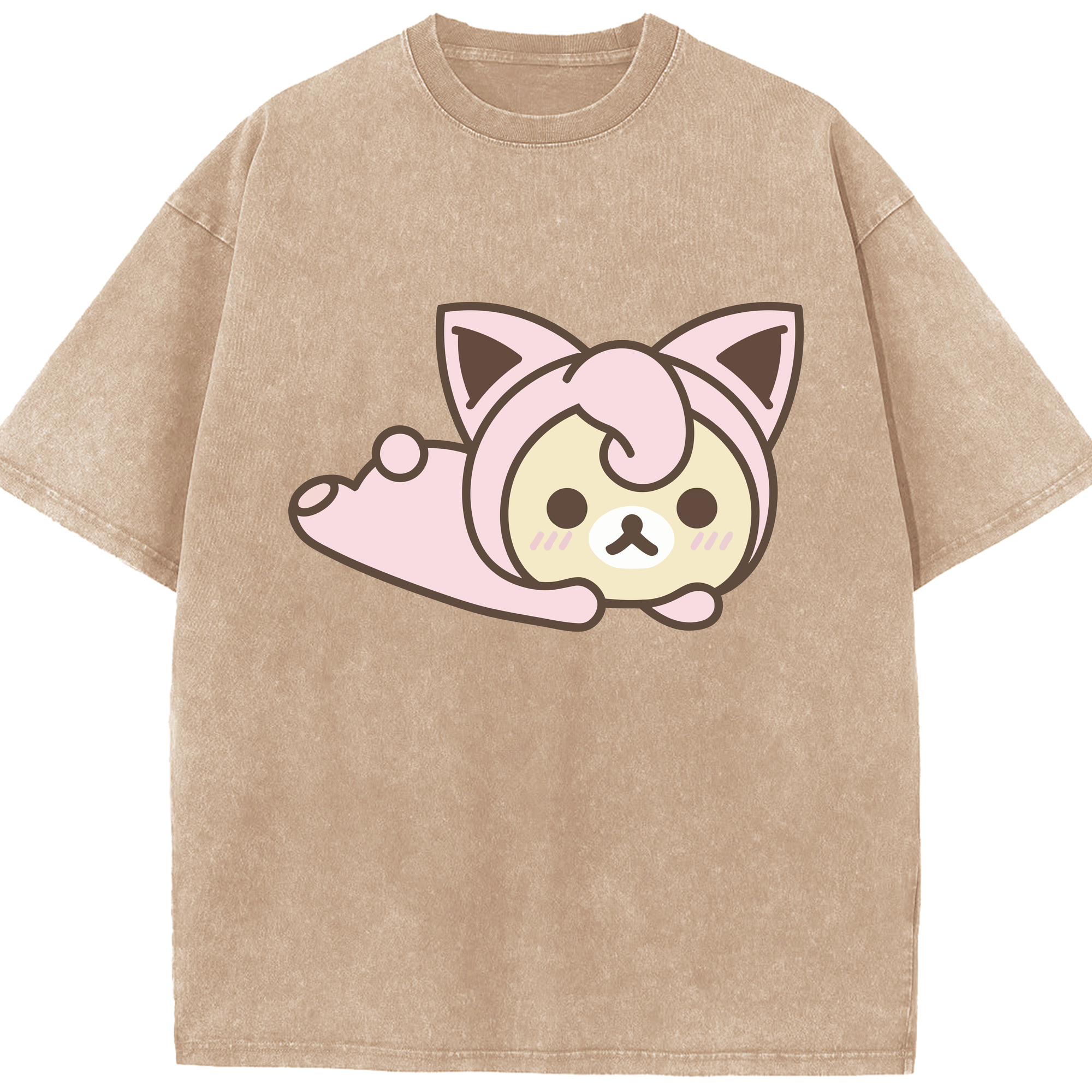 （画像用） リラックマ リラックマ キイロイトリ Rilakkuma Korilakkuma Kiiroitori 綿100% ヴィンテージ風 半袖Tシャツ（フロントプリント）