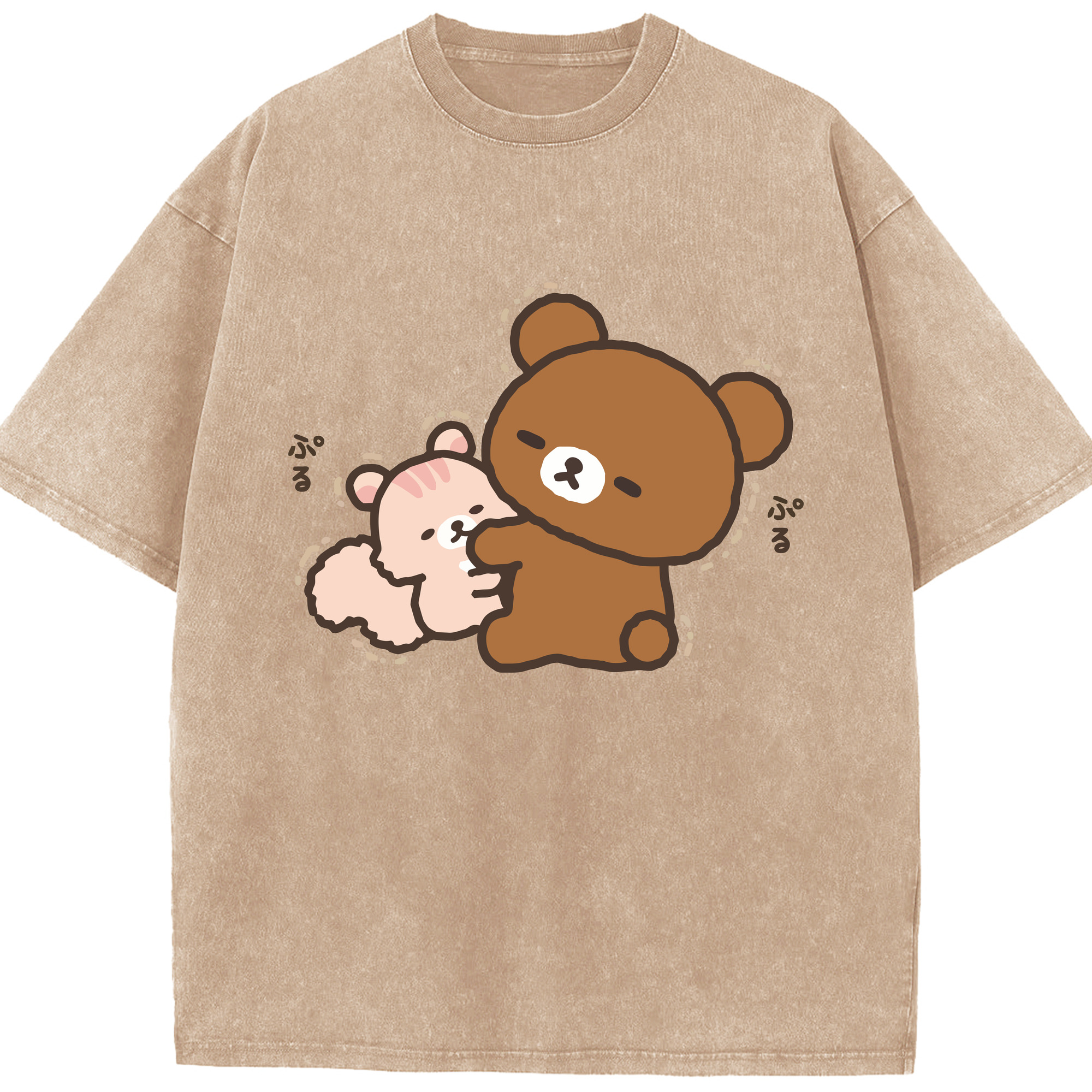 （画像用） リラックマ リラックマ キイロイトリ Rilakkuma Korilakkuma Kiiroitori 綿100% ヴィンテージ風 半袖Tシャツ（フロントプリント）