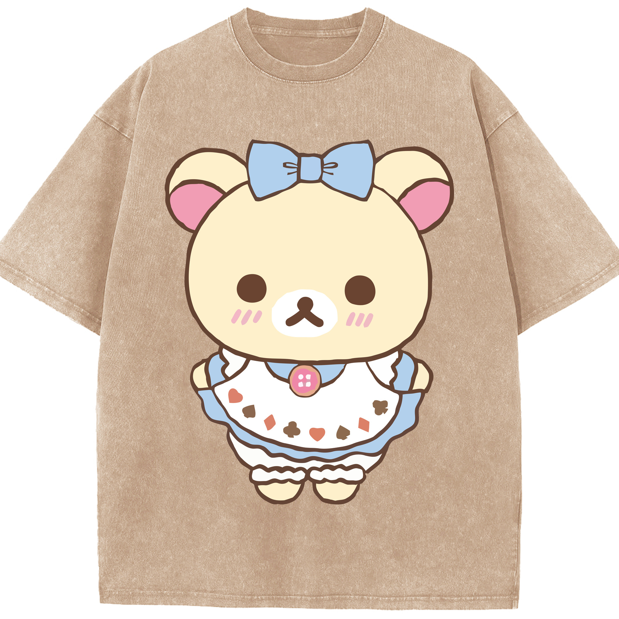 （画像用） リラックマ リラックマ キイロイトリ Rilakkuma Korilakkuma Kiiroitori 綿100% ヴィンテージ風 半袖Tシャツ（フロントプリント）