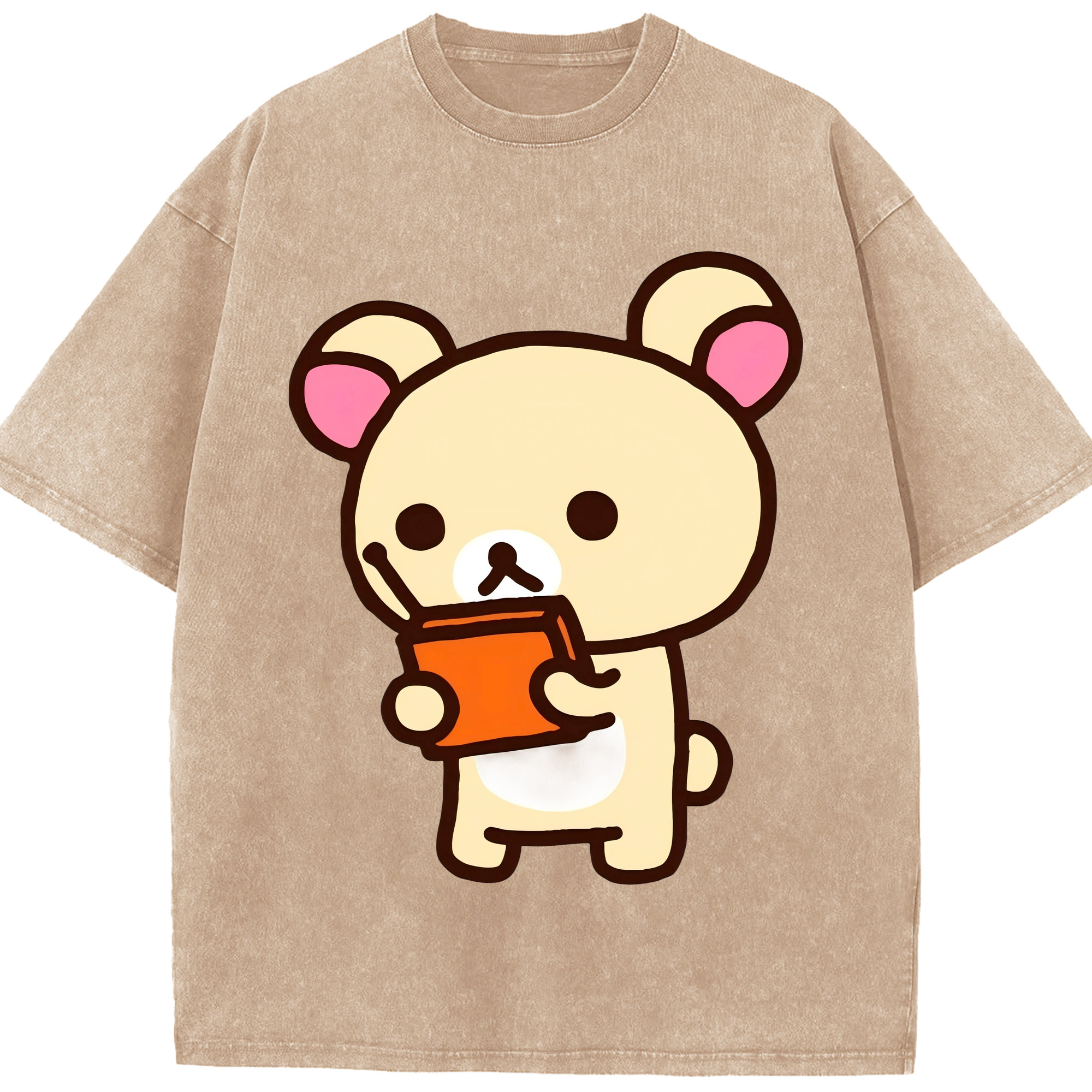 （画像用） リラックマ リラックマ キイロイトリ Rilakkuma Korilakkuma Kiiroitori 綿100% ヴィンテージ風 半袖Tシャツ（フロントプリント）