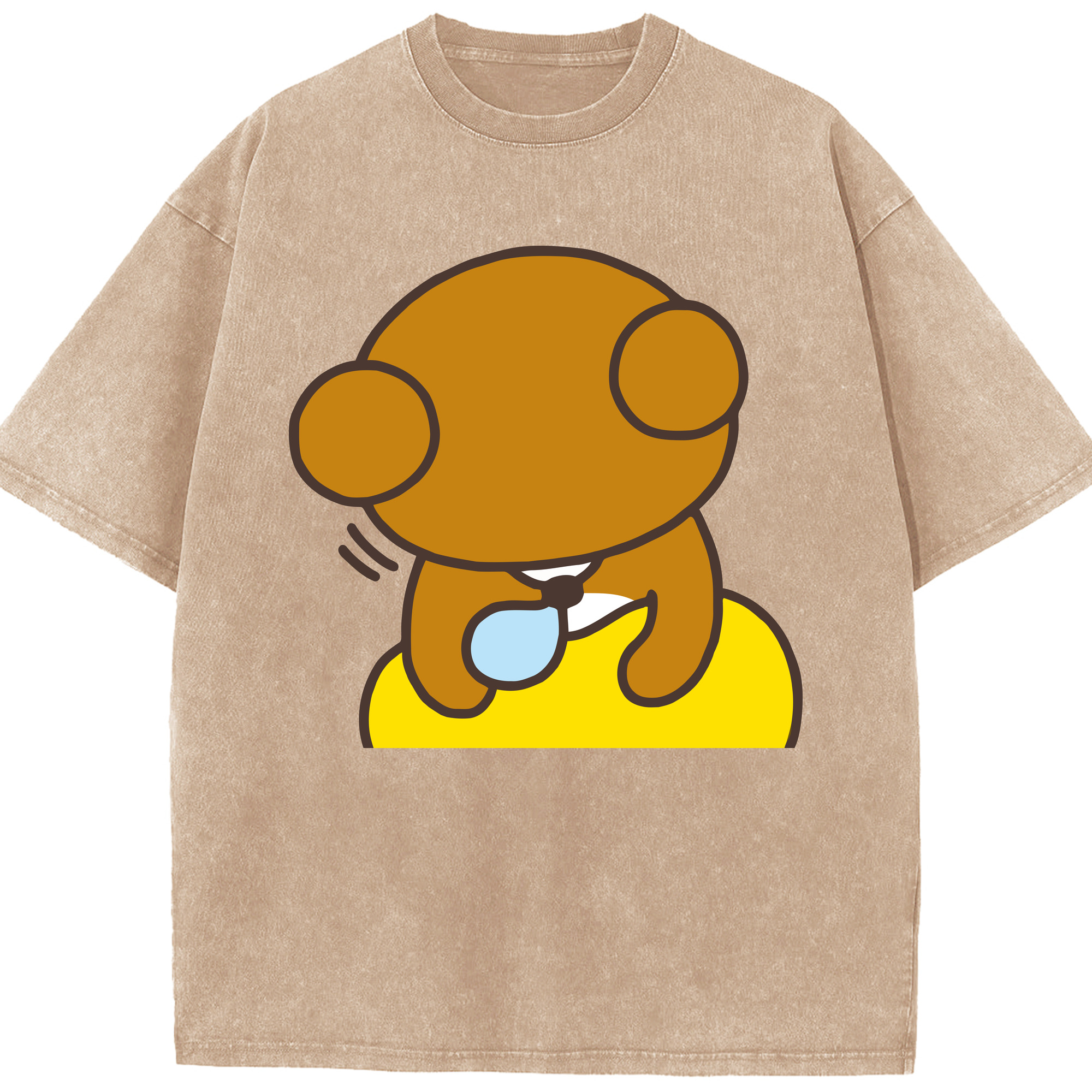 （画像用） リラックマ リラックマ キイロイトリ Rilakkuma Korilakkuma Kiiroitori 綿100% ヴィンテージ風 半袖Tシャツ（フロントプリント）