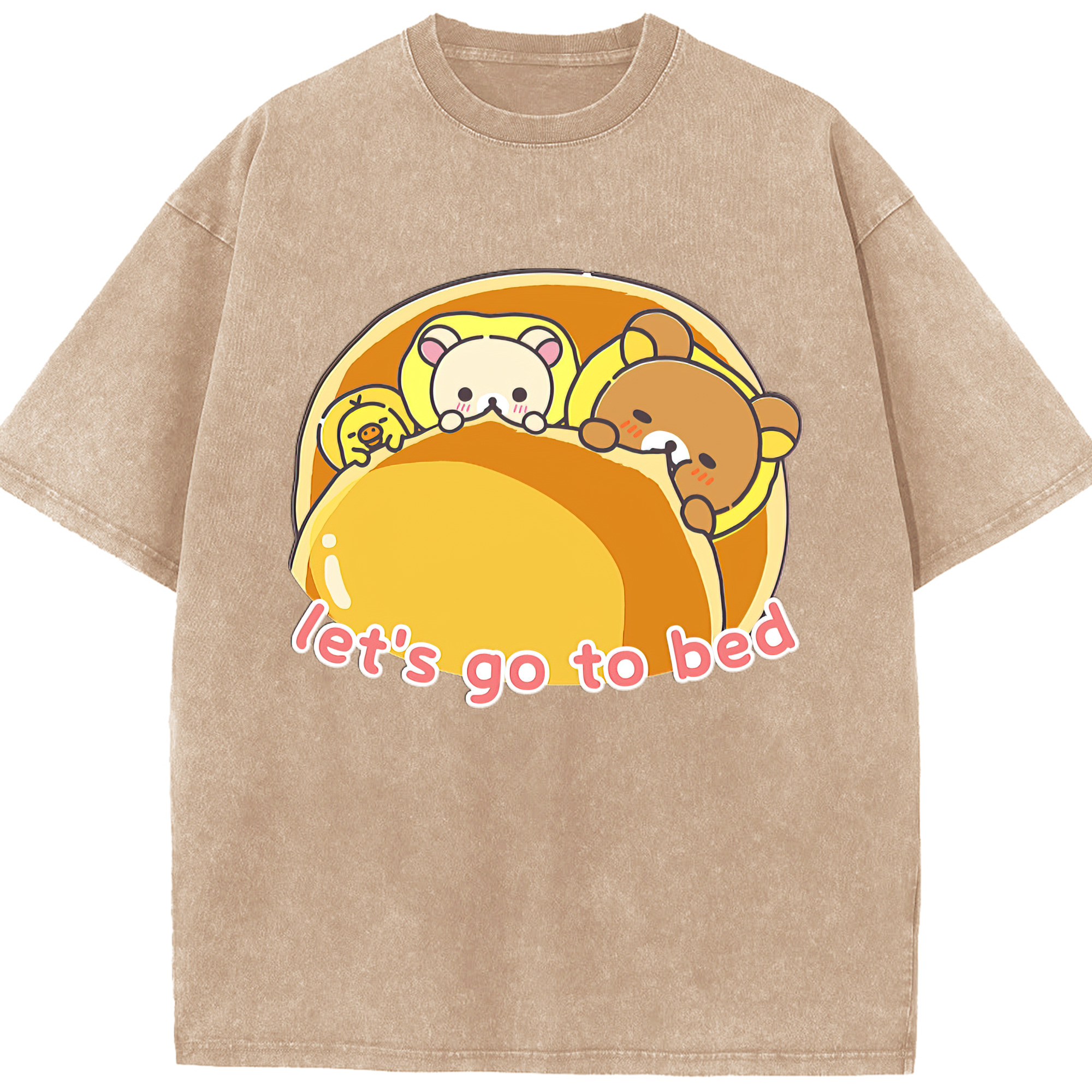 （画像用） リラックマ リラックマ キイロイトリ Rilakkuma Korilakkuma Kiiroitori 綿100% ヴィンテージ風 半袖Tシャツ（フロントプリント）