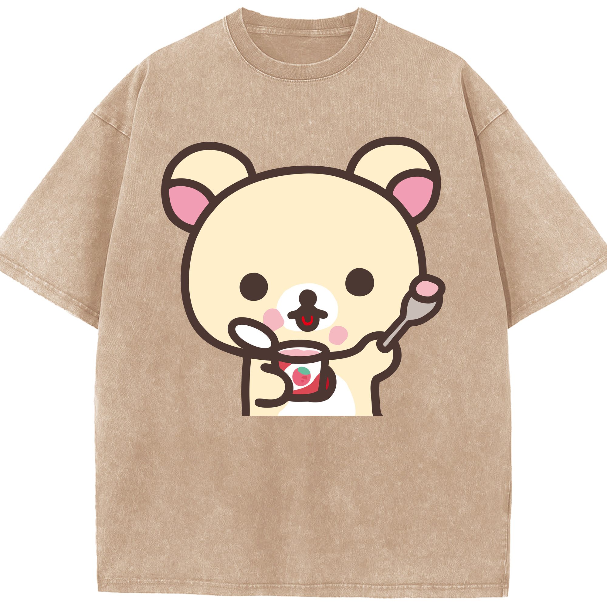 （画像用） リラックマ リラックマ キイロイトリ Rilakkuma Korilakkuma Kiiroitori 綿100% ヴィンテージ風 半袖Tシャツ（フロントプリント）