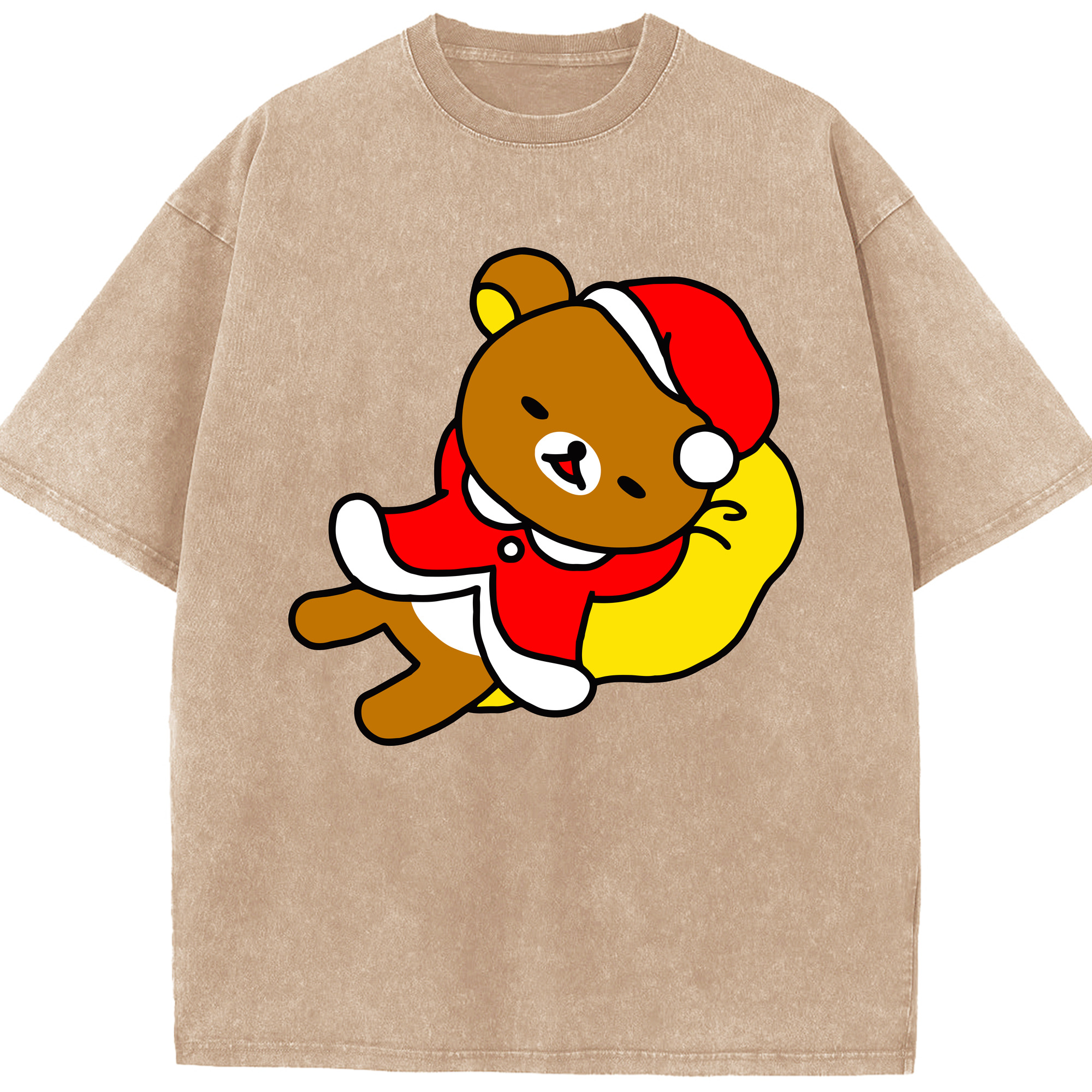 （画像用） リラックマ リラックマ キイロイトリ Rilakkuma Korilakkuma Kiiroitori 綿100% ヴィンテージ風 半袖Tシャツ（フロントプリント）