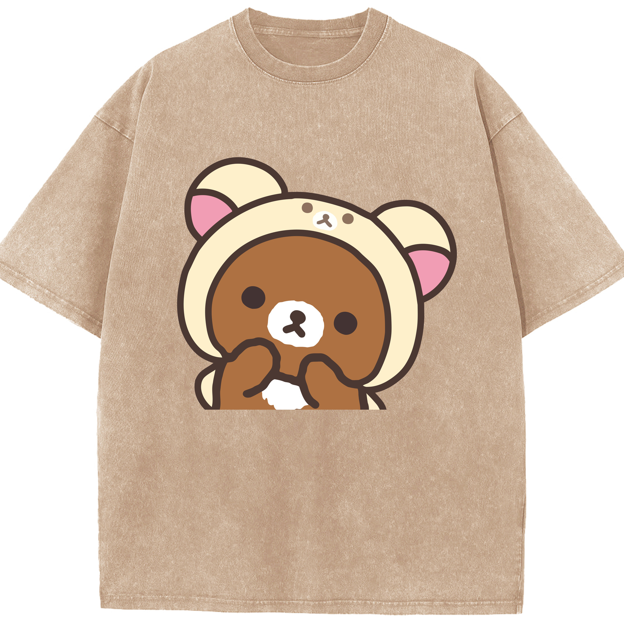 （画像用） リラックマ リラックマ キイロイトリ Rilakkuma Korilakkuma Kiiroitori 綿100% ヴィンテージ風 半袖Tシャツ（フロントプリント）