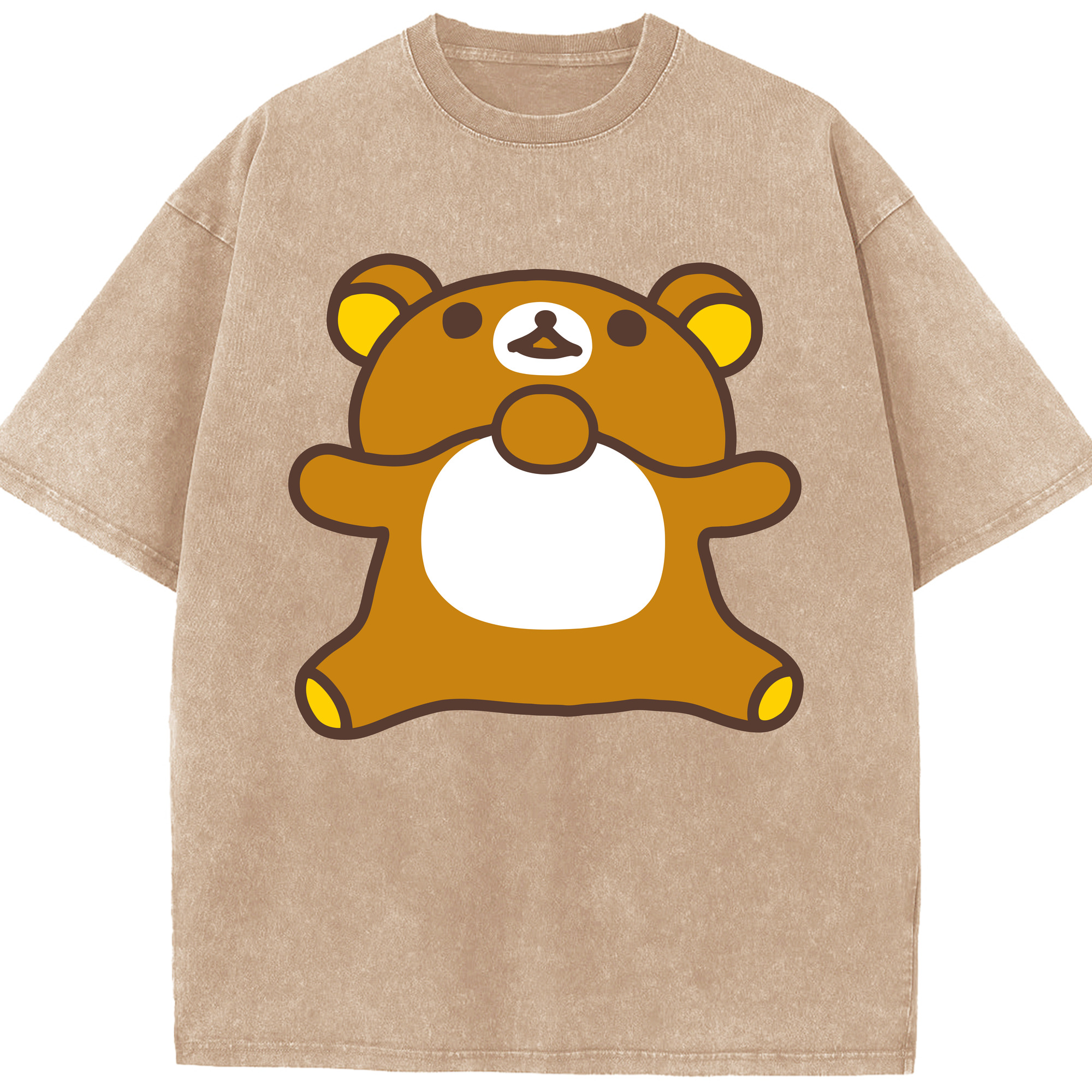 （画像用） リラックマ リラックマ キイロイトリ Rilakkuma Korilakkuma Kiiroitori 綿100% ヴィンテージ風 半袖Tシャツ（フロントプリント）