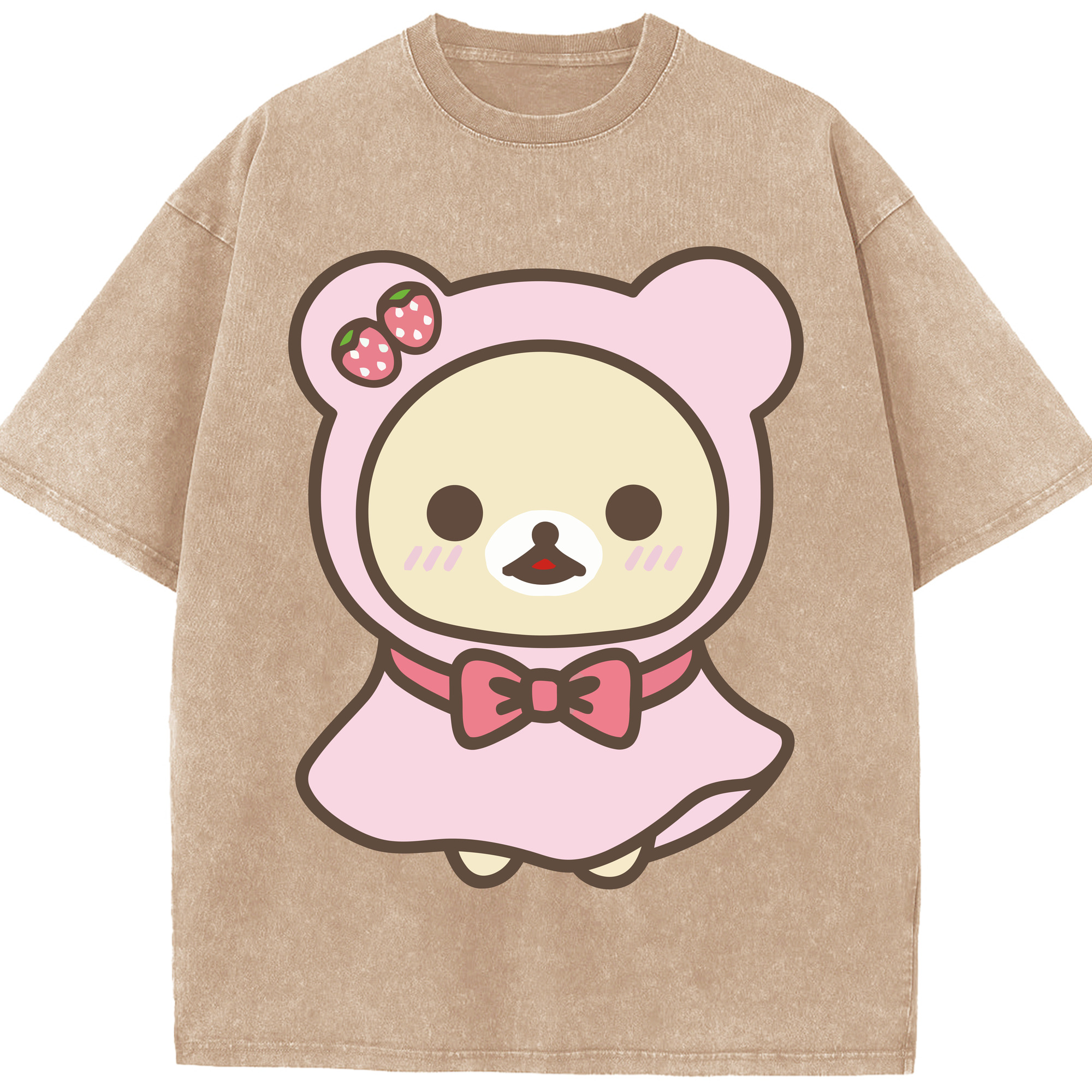 （画像用） リラックマ リラックマ キイロイトリ Rilakkuma Korilakkuma Kiiroitori 綿100% ヴィンテージ風 半袖Tシャツ（フロントプリント）