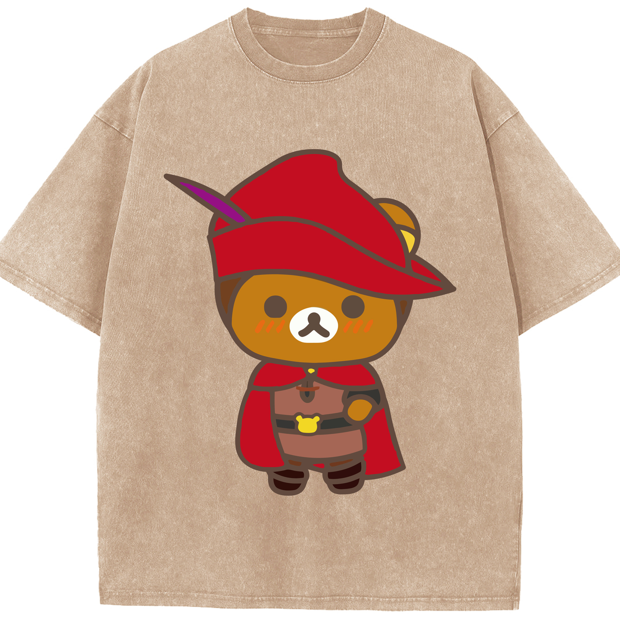 （画像用） リラックマ リラックマ キイロイトリ Rilakkuma Korilakkuma Kiiroitori 綿100% ヴィンテージ風 半袖Tシャツ（フロントプリント）