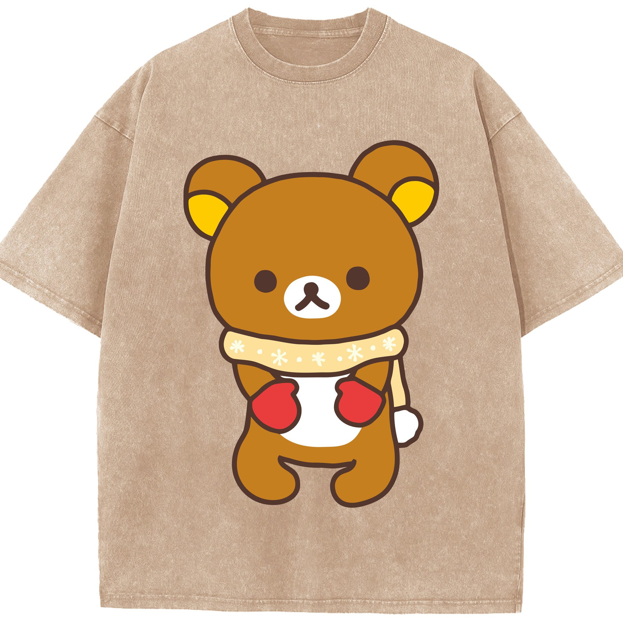 （画像用） リラックマ リラックマ キイロイトリ Rilakkuma Korilakkuma Kiiroitori 綿100% ヴィンテージ風 半袖Tシャツ（フロントプリント）