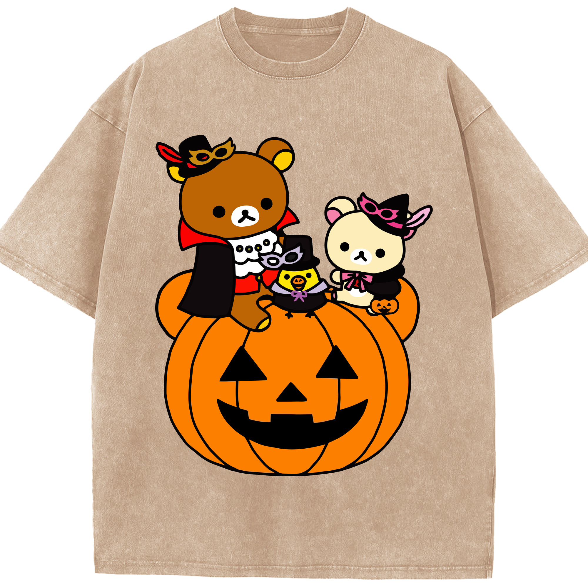 （画像用） リラックマ リラックマ キイロイトリ Rilakkuma Korilakkuma Kiiroitori 綿100% ヴィンテージ風 半袖Tシャツ（フロントプリント）