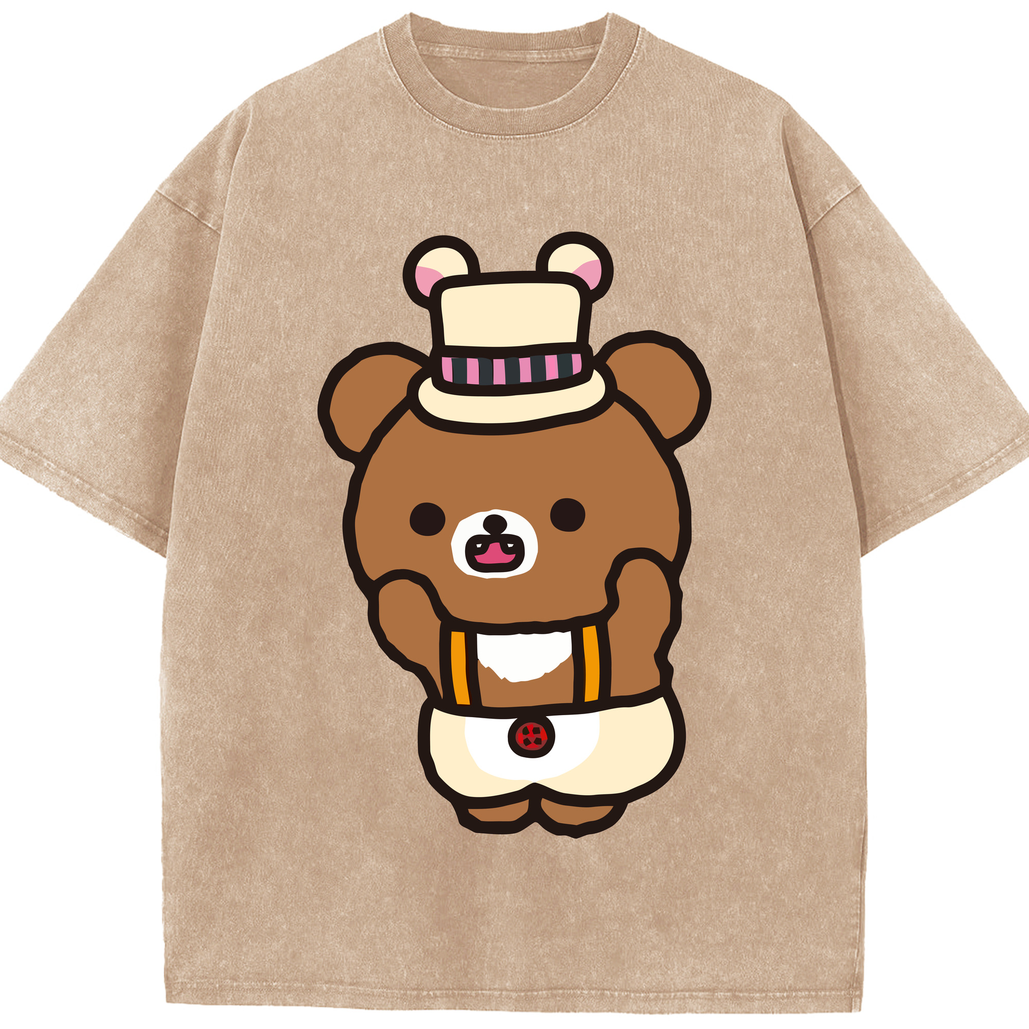 （画像用） リラックマ リラックマ キイロイトリ Rilakkuma Korilakkuma Kiiroitori 綿100% ヴィンテージ風 半袖Tシャツ（フロントプリント）