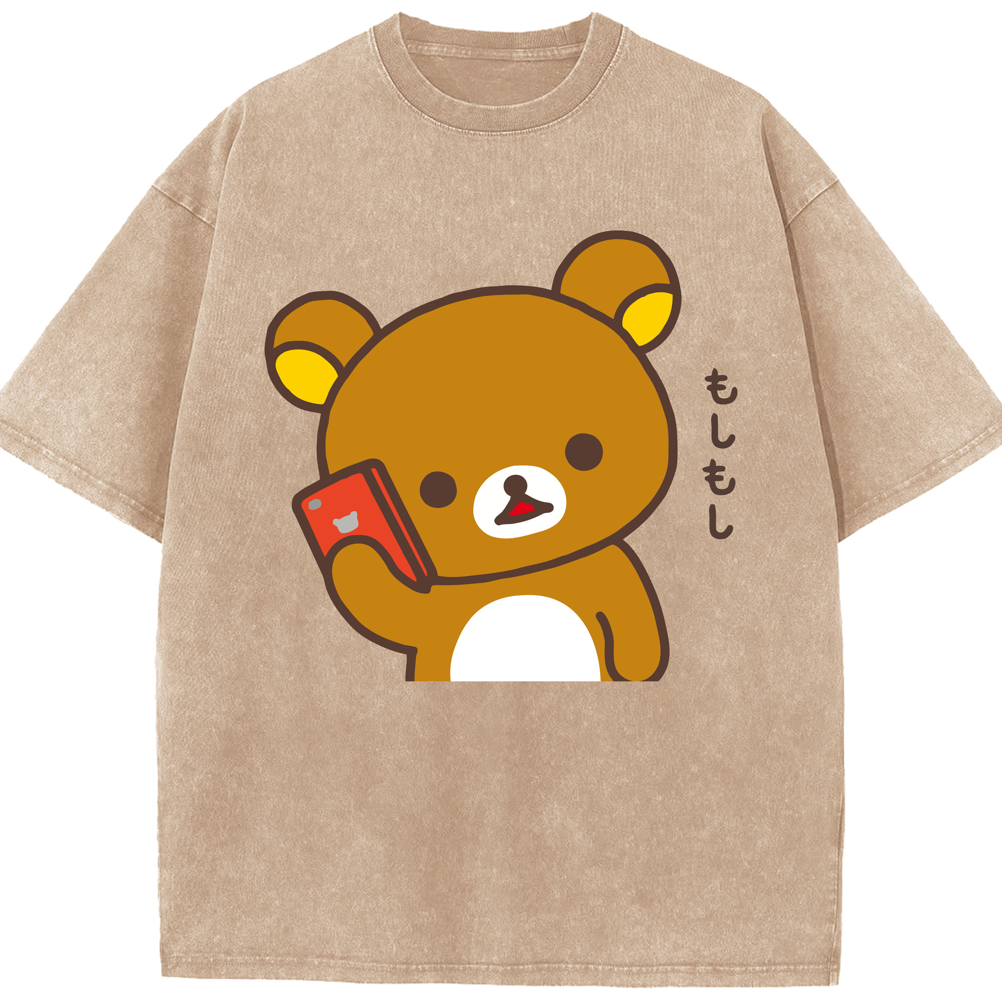（画像用） リラックマ リラックマ キイロイトリ Rilakkuma Korilakkuma Kiiroitori 綿100% ヴィンテージ風 半袖Tシャツ（フロントプリント）