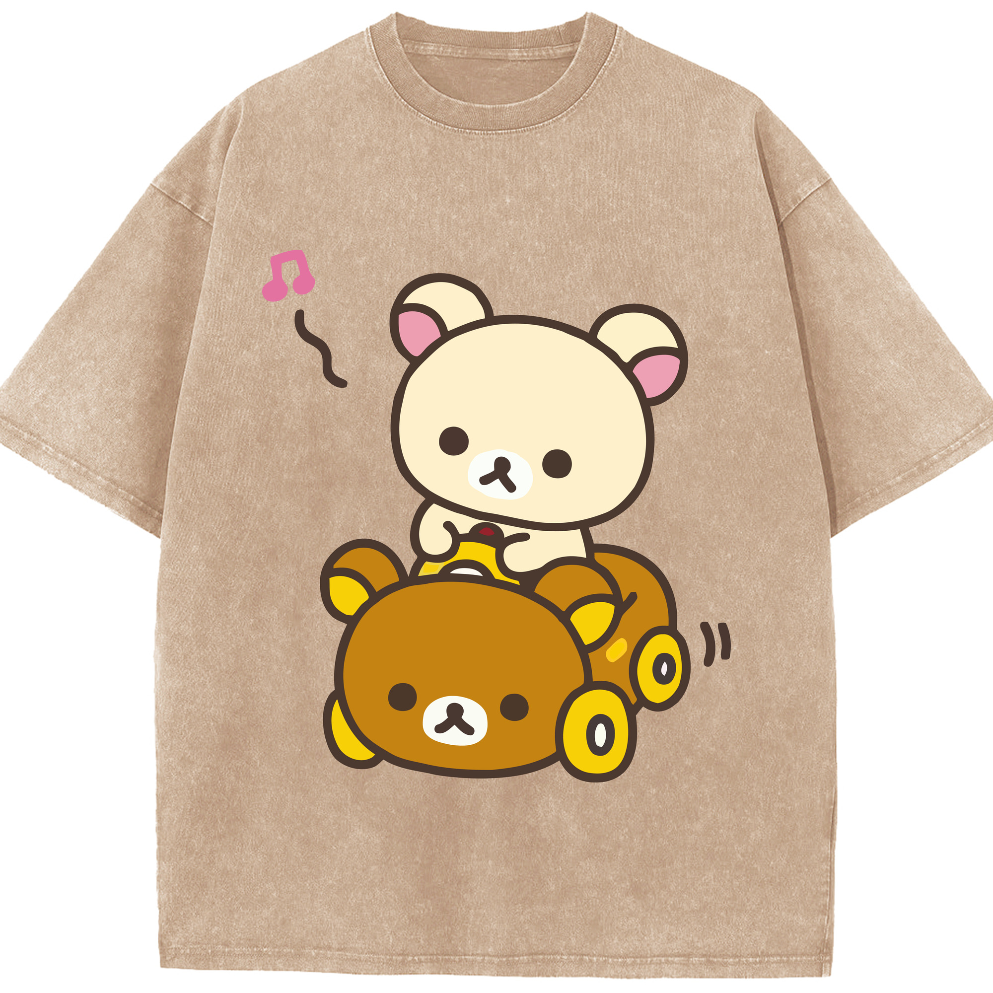 （画像用） リラックマ リラックマ キイロイトリ Rilakkuma Korilakkuma Kiiroitori 綿100% ヴィンテージ風 半袖Tシャツ（フロントプリント）