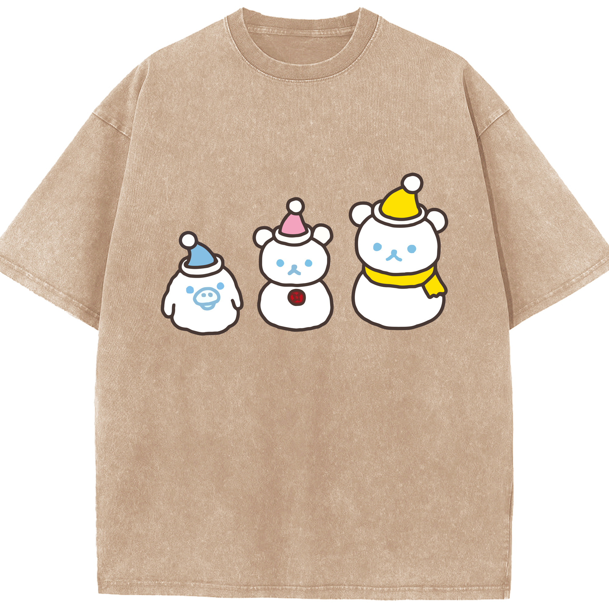 （画像用） リラックマ リラックマ キイロイトリ Rilakkuma Korilakkuma Kiiroitori 綿100% ヴィンテージ風 半袖Tシャツ（フロントプリント）