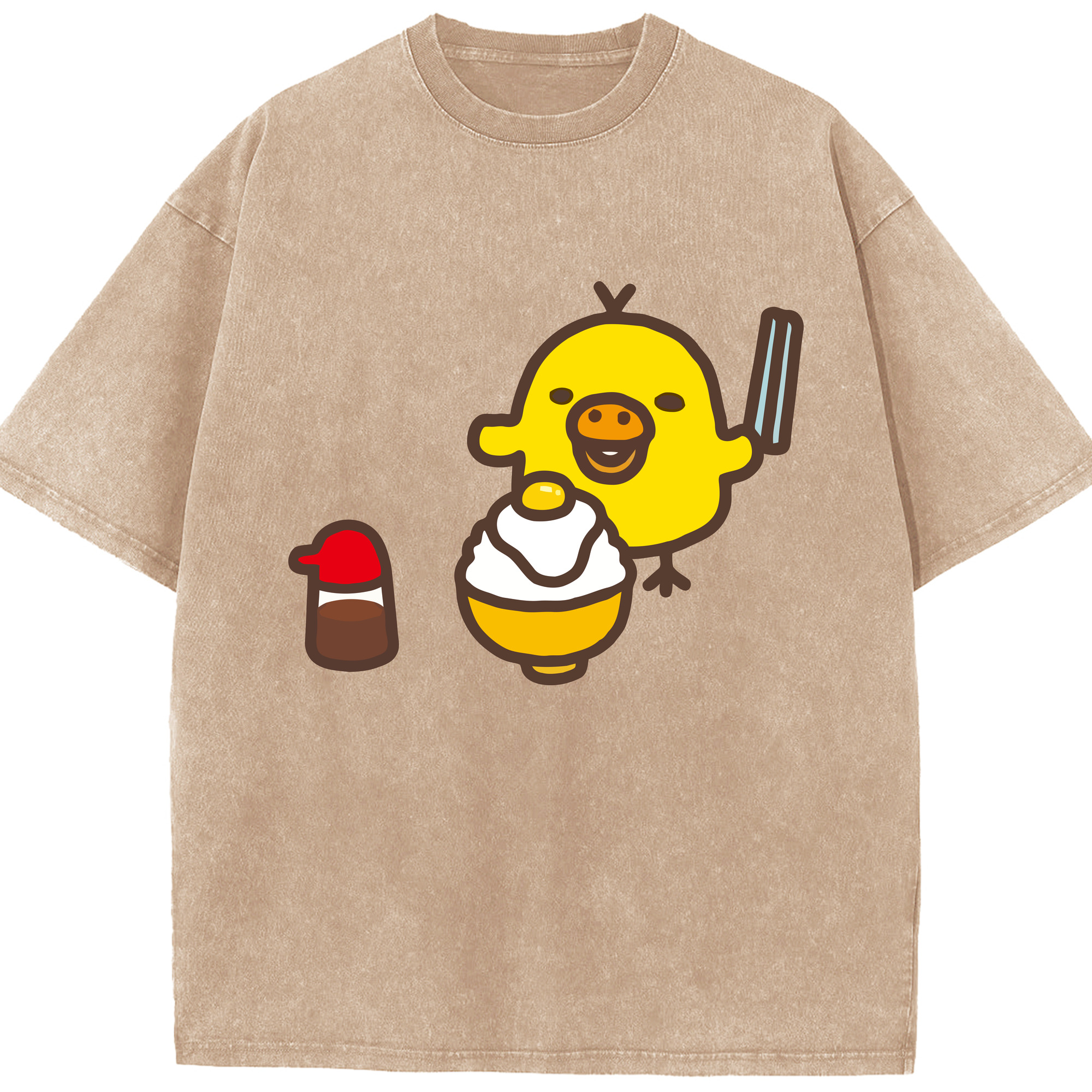 （画像用） リラックマ リラックマ キイロイトリ Rilakkuma Korilakkuma Kiiroitori 綿100% ヴィンテージ風 半袖Tシャツ（フロントプリント）