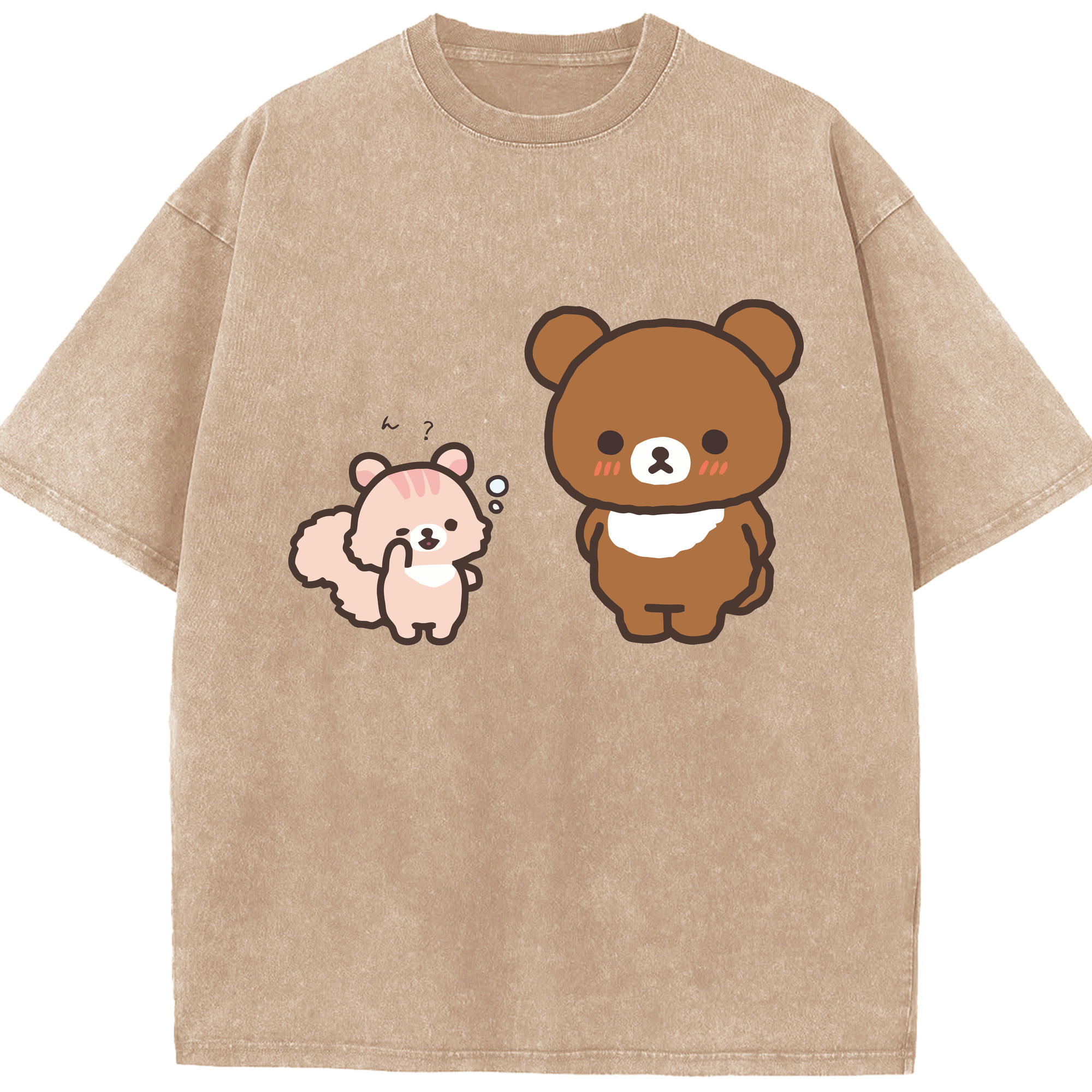 （画像用） リラックマ リラックマ キイロイトリ Rilakkuma Korilakkuma Kiiroitori 綿100% ヴィンテージ風 半袖Tシャツ（フロントプリント）