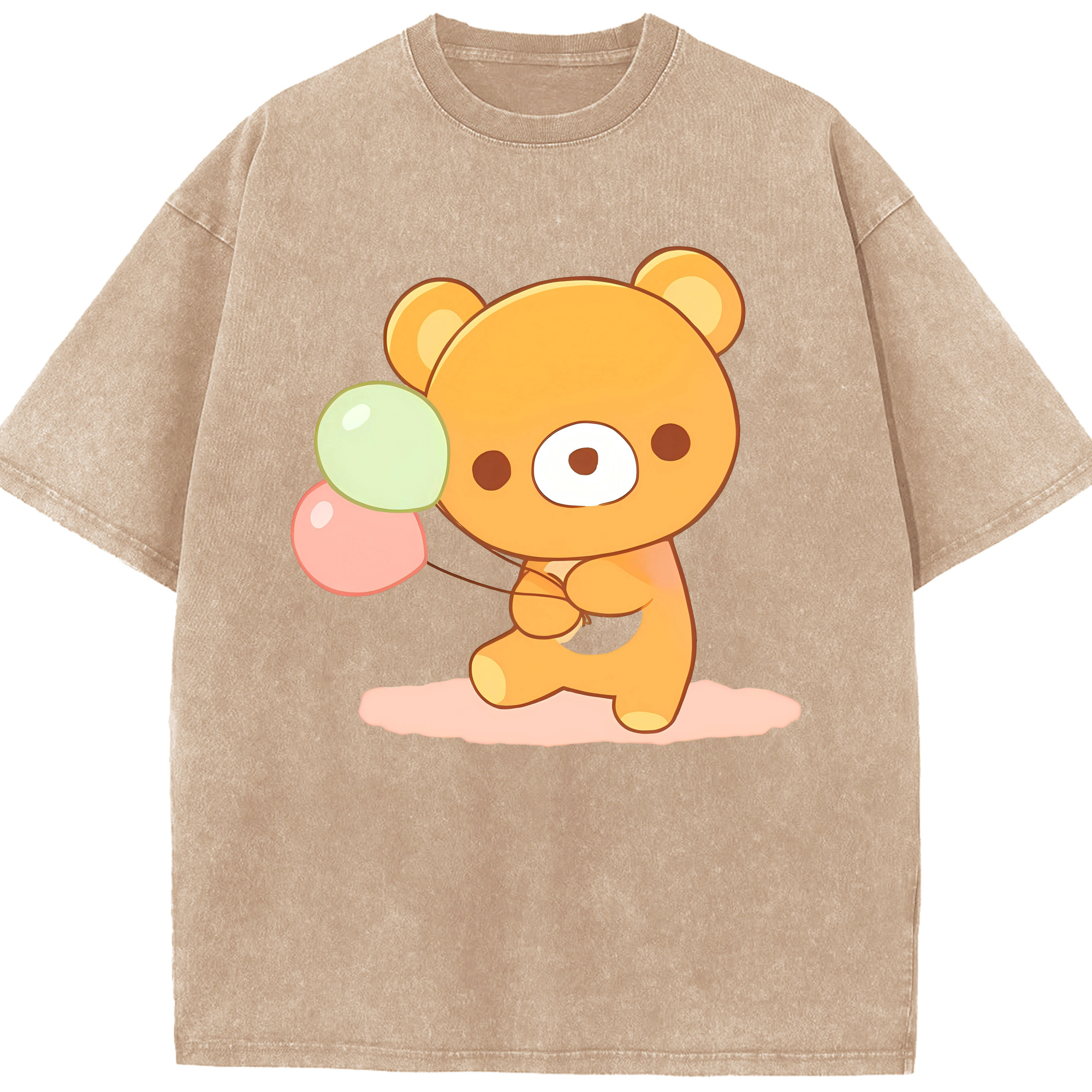 （画像用） リラックマ リラックマ キイロイトリ Rilakkuma Korilakkuma Kiiroitori 綿100% ヴィンテージ風 半袖Tシャツ（フロントプリント）