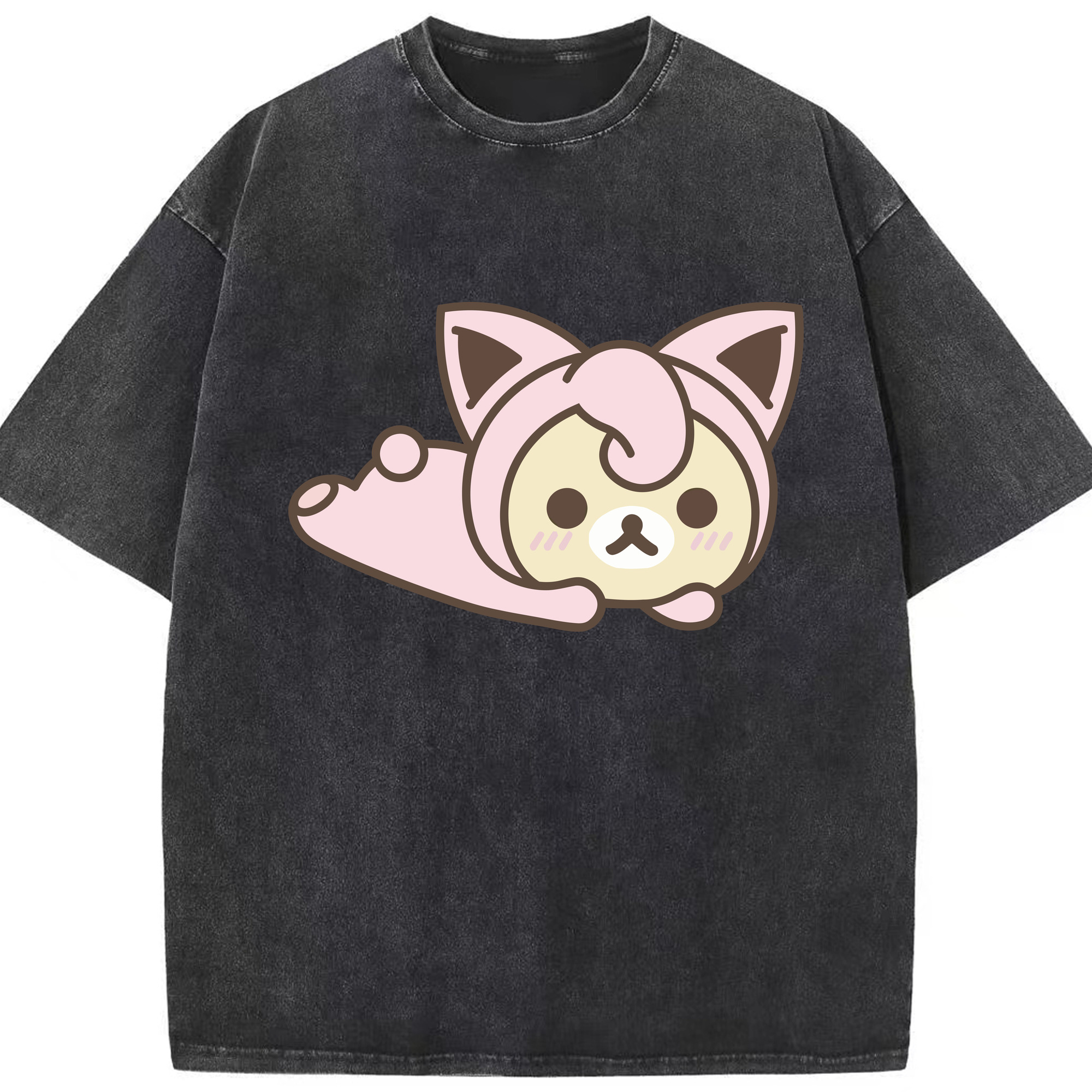 （画像用） リラックマ リラックマ キイロイトリ Rilakkuma Korilakkuma Kiiroitori 綿100% ヴィンテージ風 半袖Tシャツ（フロントプリント）