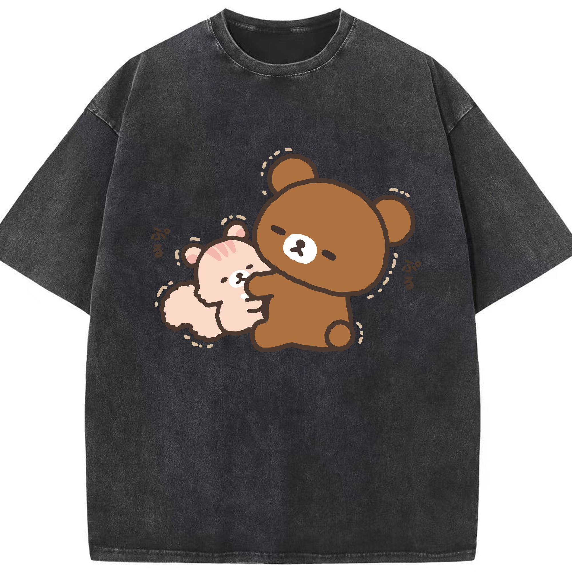 （画像用） リラックマ リラックマ キイロイトリ Rilakkuma Korilakkuma Kiiroitori 綿100% ヴィンテージ風 半袖Tシャツ（フロントプリント）