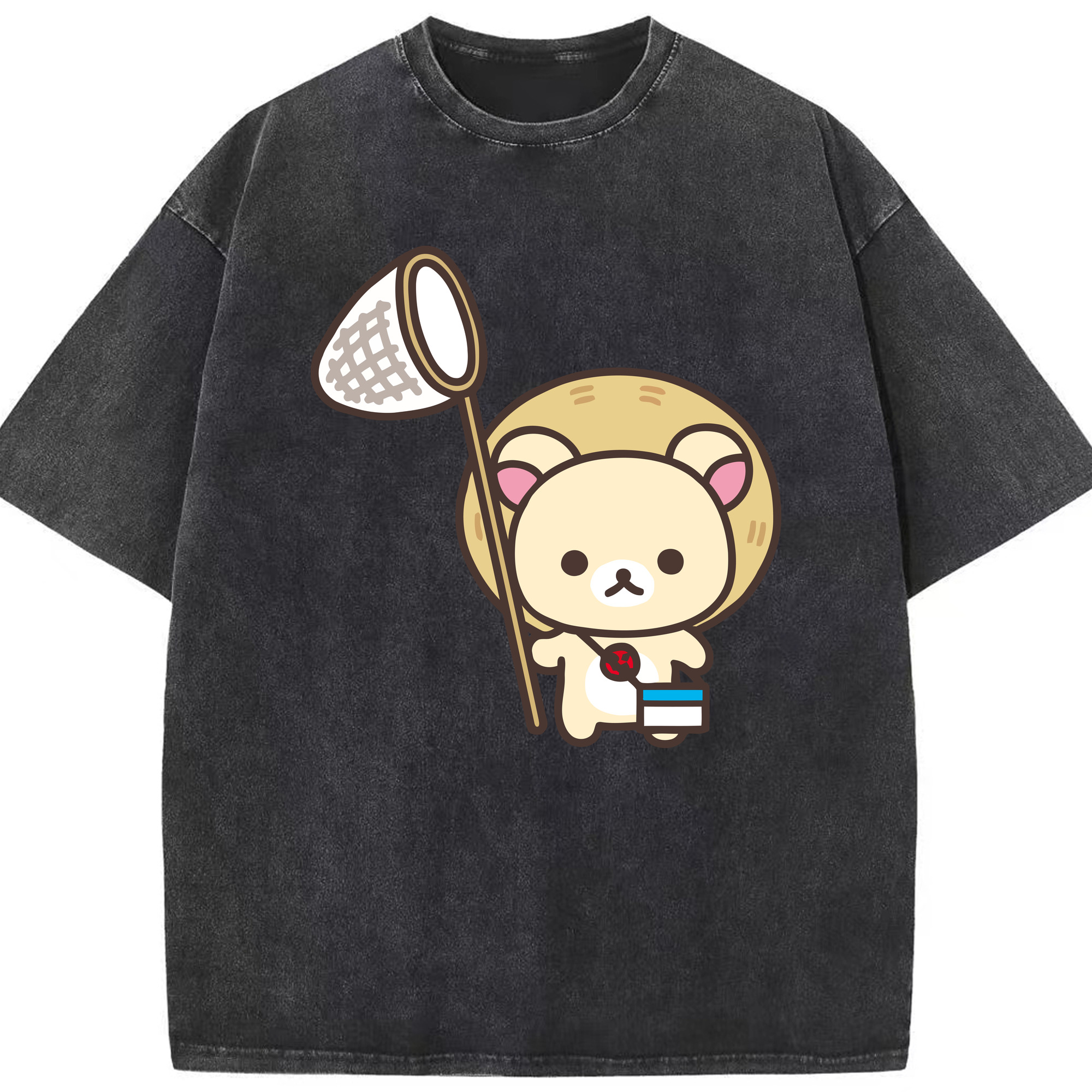 （画像用） リラックマ リラックマ キイロイトリ Rilakkuma Korilakkuma Kiiroitori 綿100% ヴィンテージ風 半袖Tシャツ（フロントプリント）