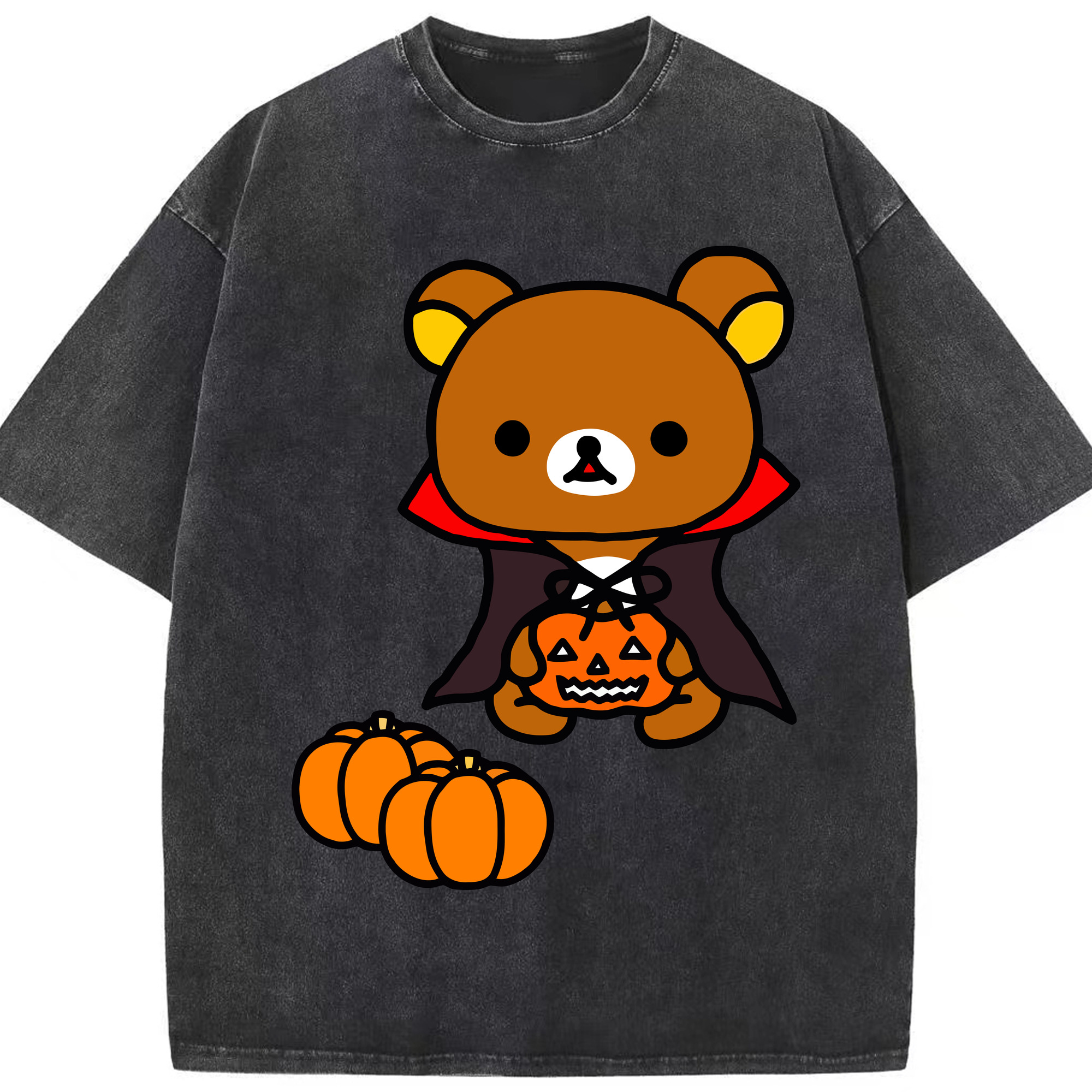 （画像用） リラックマ リラックマ キイロイトリ Rilakkuma Korilakkuma Kiiroitori 綿100% ヴィンテージ風 半袖Tシャツ（フロントプリント）