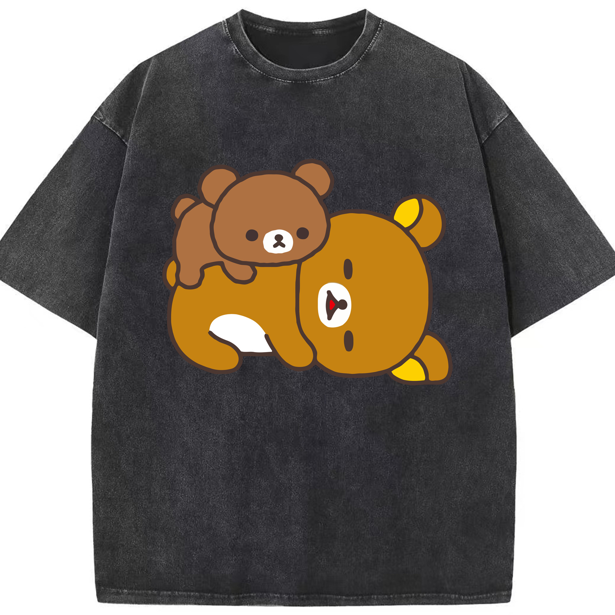 （画像用） リラックマ リラックマ キイロイトリ Rilakkuma Korilakkuma Kiiroitori 綿100% ヴィンテージ風 半袖Tシャツ（フロントプリント）