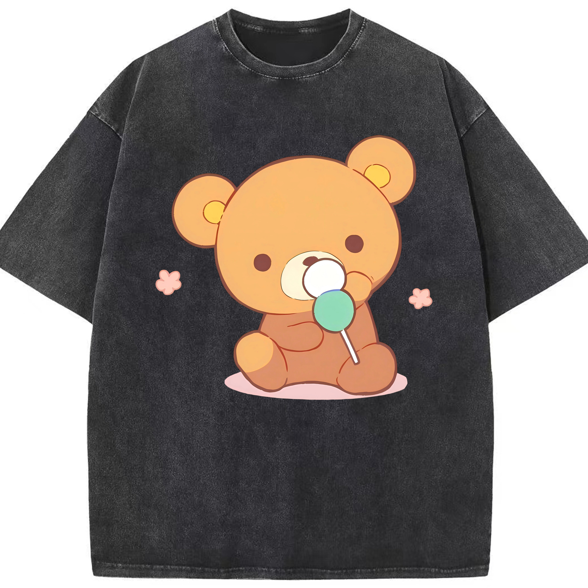 （画像用） リラックマ リラックマ キイロイトリ Rilakkuma Korilakkuma Kiiroitori 綿100% ヴィンテージ風 半袖Tシャツ（フロントプリント）