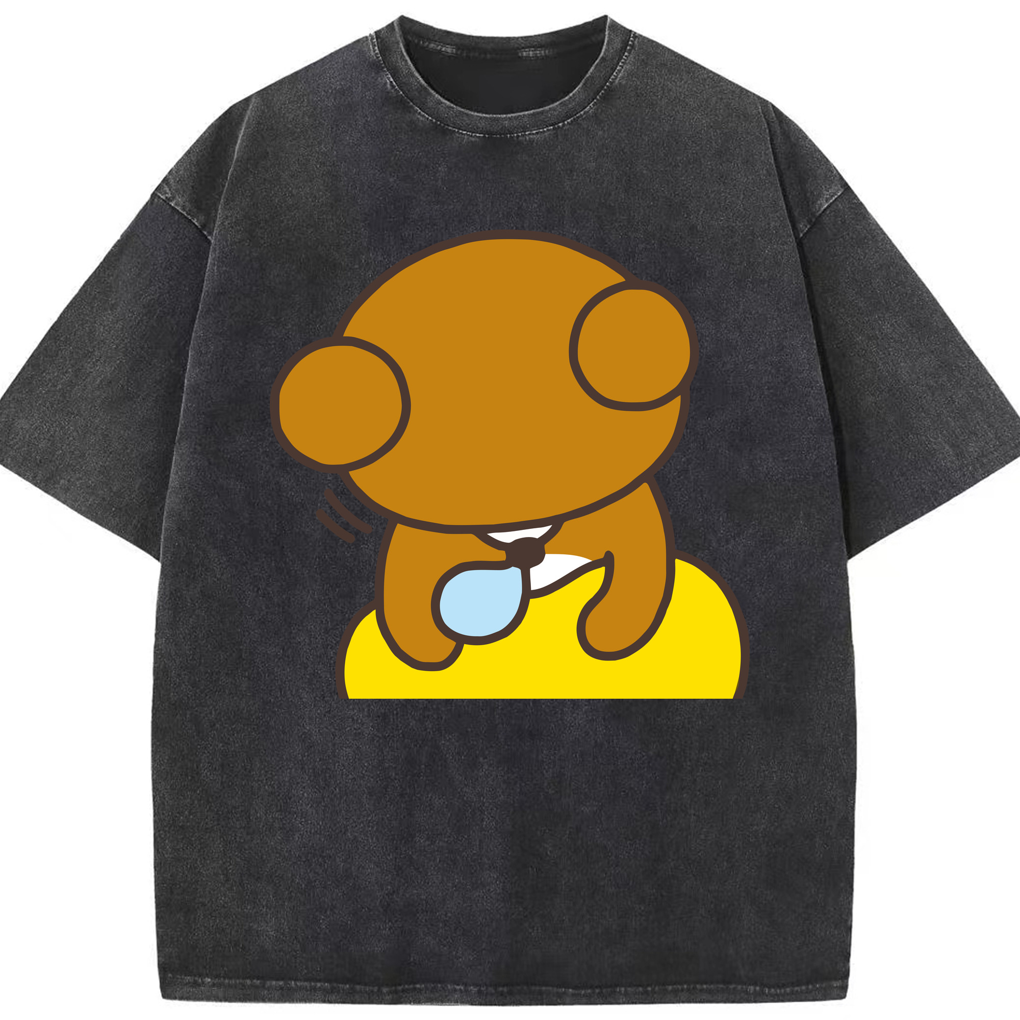 （画像用） リラックマ リラックマ キイロイトリ Rilakkuma Korilakkuma Kiiroitori 綿100% ヴィンテージ風 半袖Tシャツ（フロントプリント）
