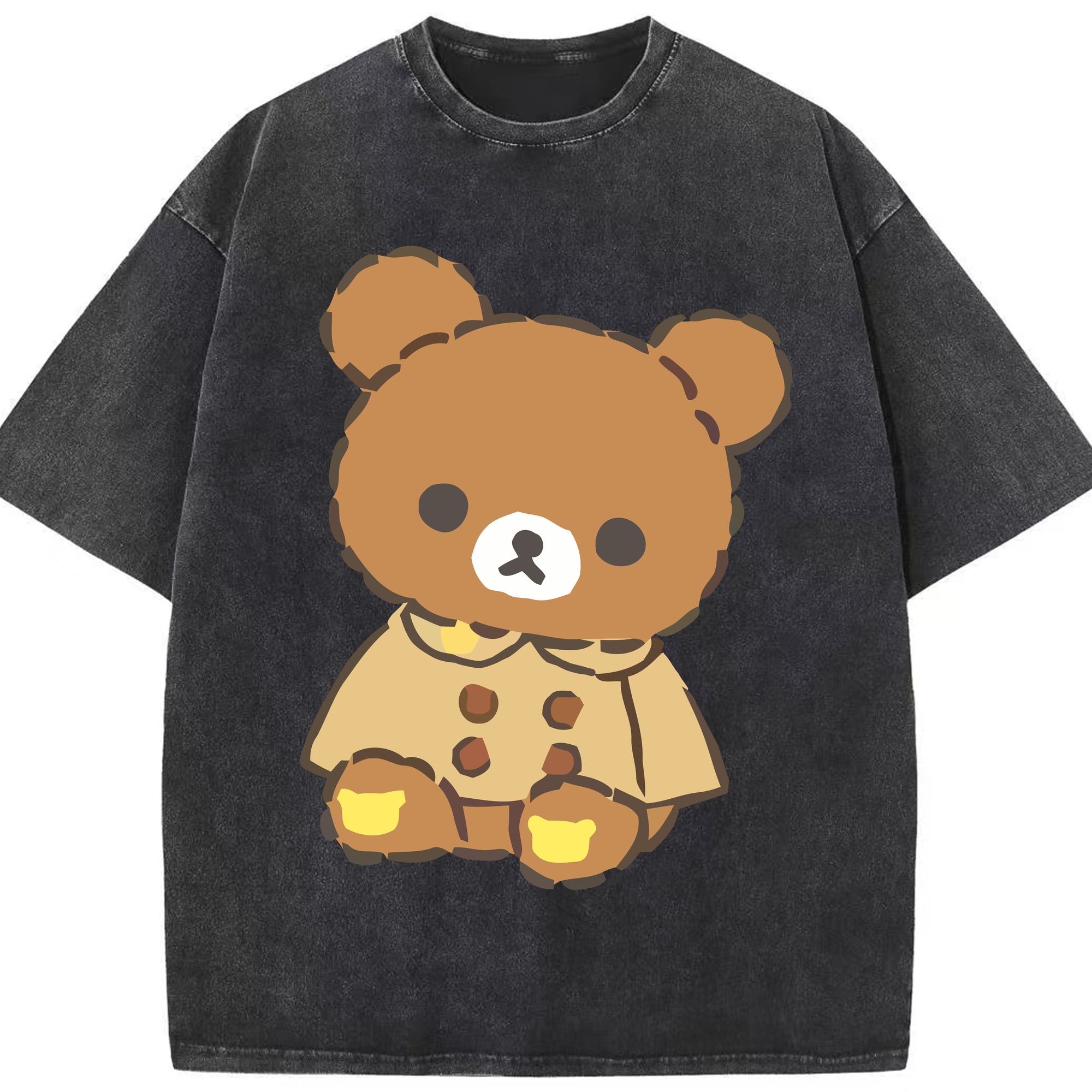 （画像用） リラックマ リラックマ キイロイトリ Rilakkuma Korilakkuma Kiiroitori 綿100% ヴィンテージ風 半袖Tシャツ（フロントプリント）