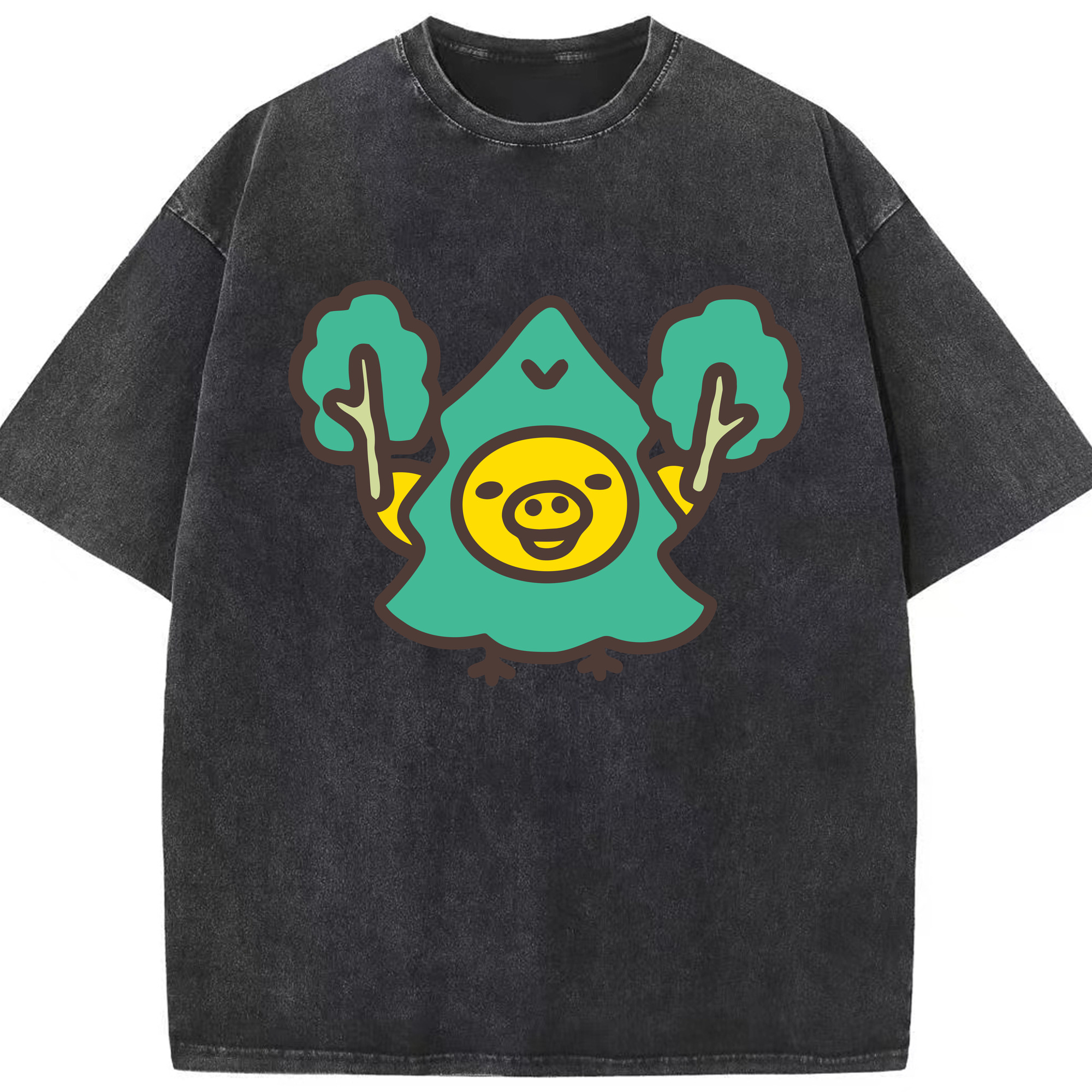 （画像用） リラックマ リラックマ キイロイトリ Rilakkuma Korilakkuma Kiiroitori 綿100% ヴィンテージ風 半袖Tシャツ（フロントプリント）