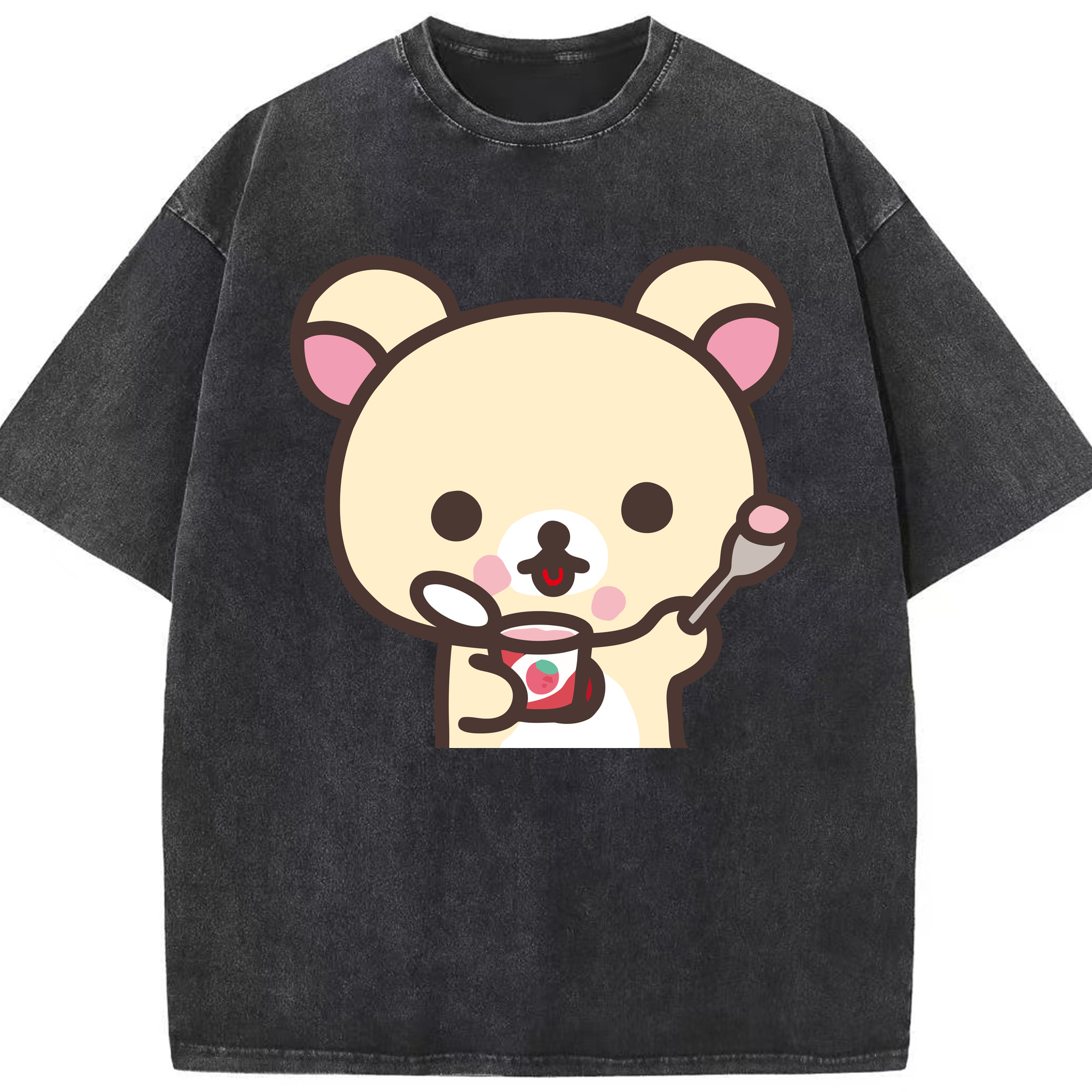 （画像用） リラックマ リラックマ キイロイトリ Rilakkuma Korilakkuma Kiiroitori 綿100% ヴィンテージ風 半袖Tシャツ（フロントプリント）
