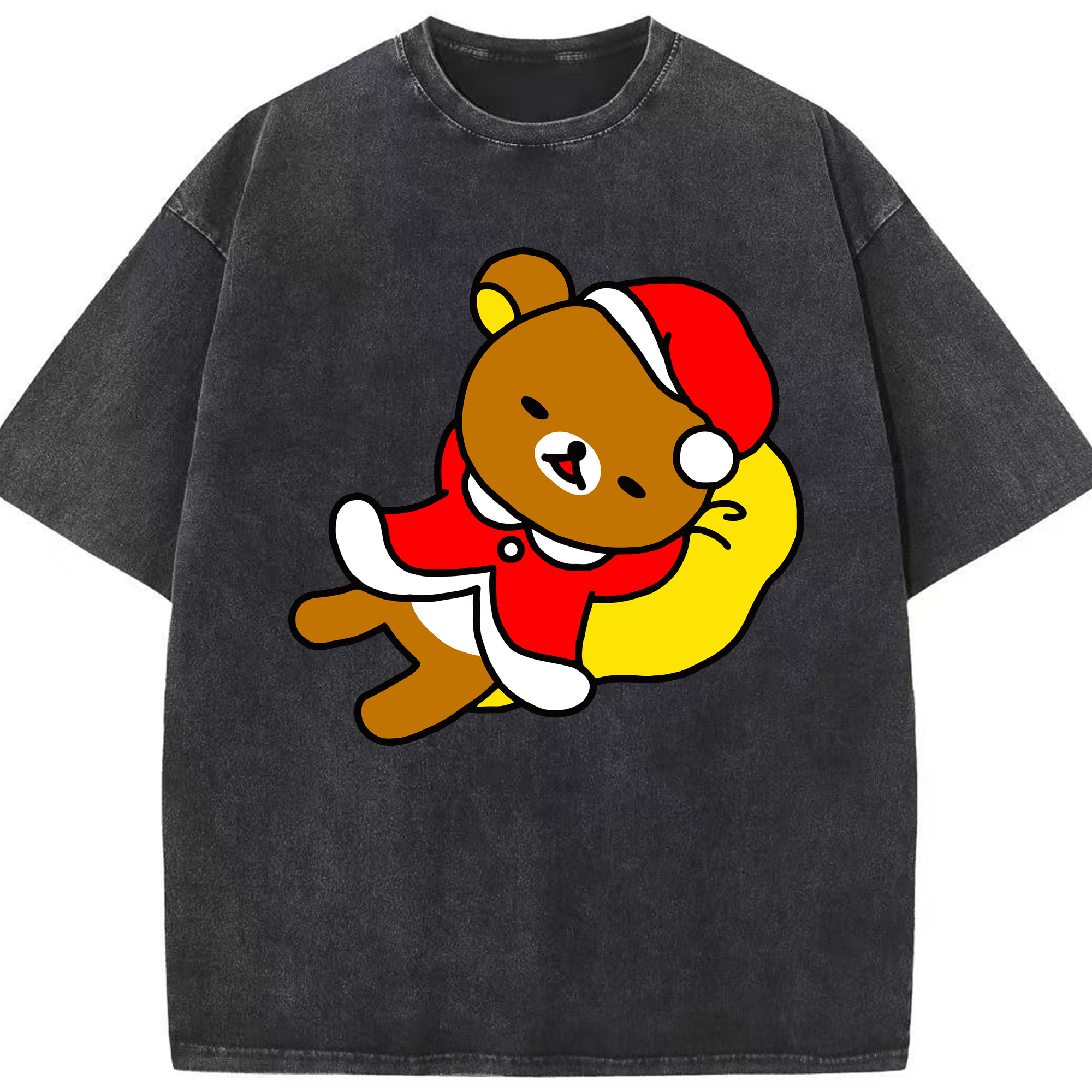 （画像用） リラックマ リラックマ キイロイトリ Rilakkuma Korilakkuma Kiiroitori 綿100% ヴィンテージ風 半袖Tシャツ（フロントプリント）