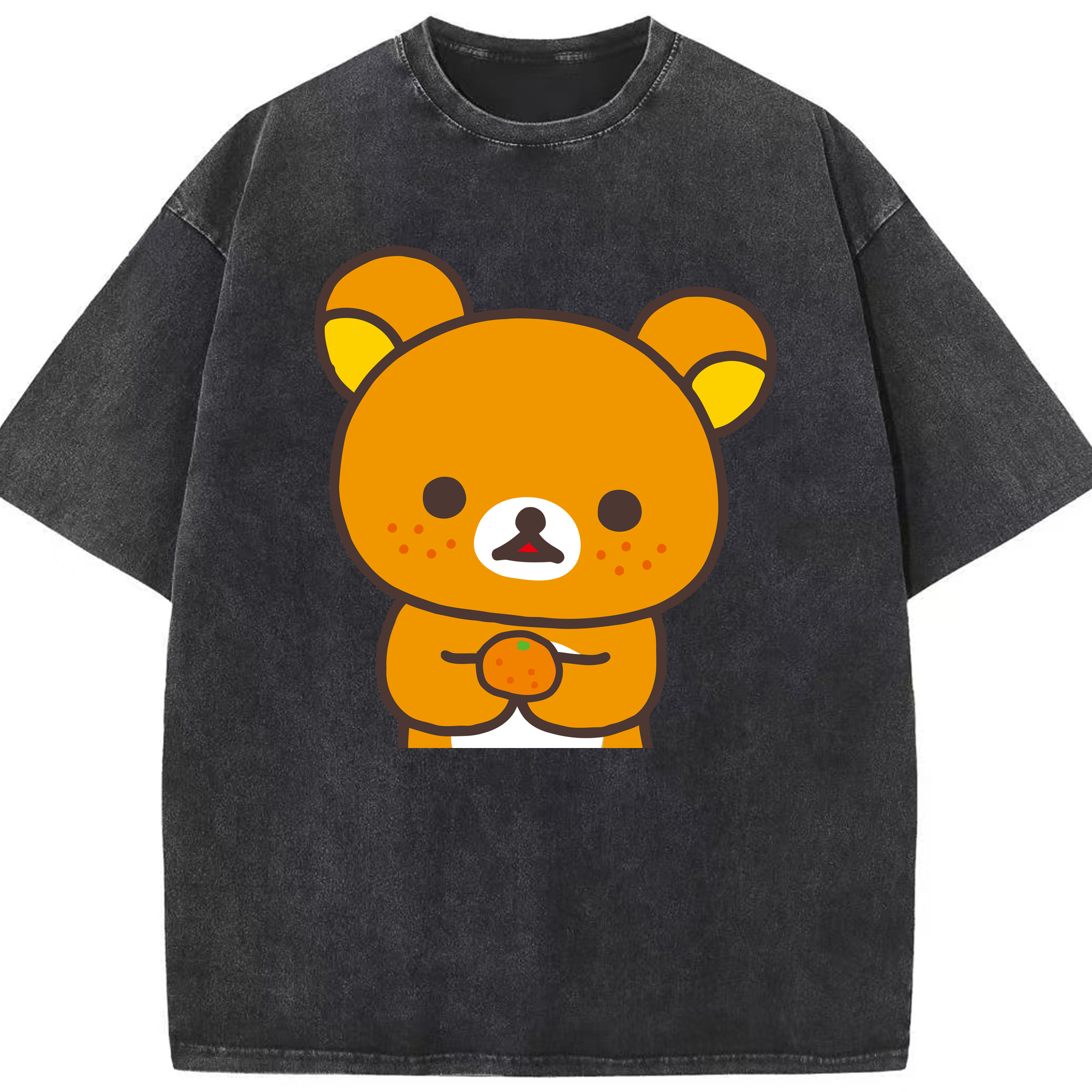 （画像用） リラックマ リラックマ キイロイトリ Rilakkuma Korilakkuma Kiiroitori 綿100% ヴィンテージ風 半袖Tシャツ（フロントプリント）