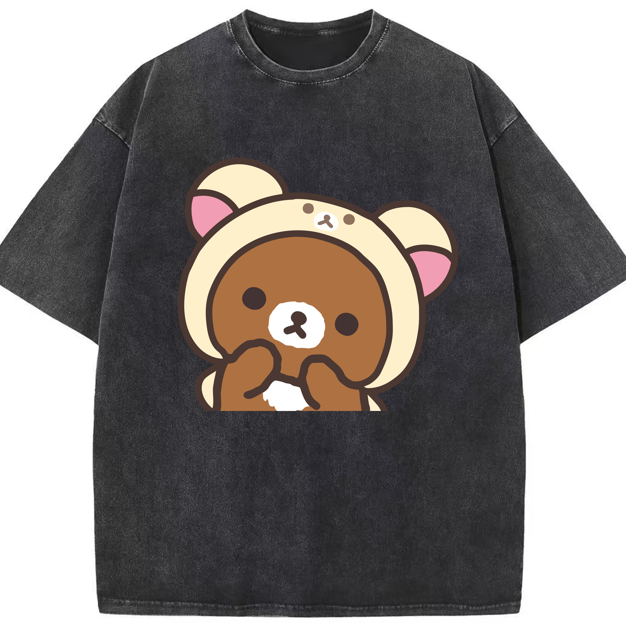 （画像用） リラックマ リラックマ キイロイトリ Rilakkuma Korilakkuma Kiiroitori 綿100% ヴィンテージ風 半袖Tシャツ（フロントプリント）