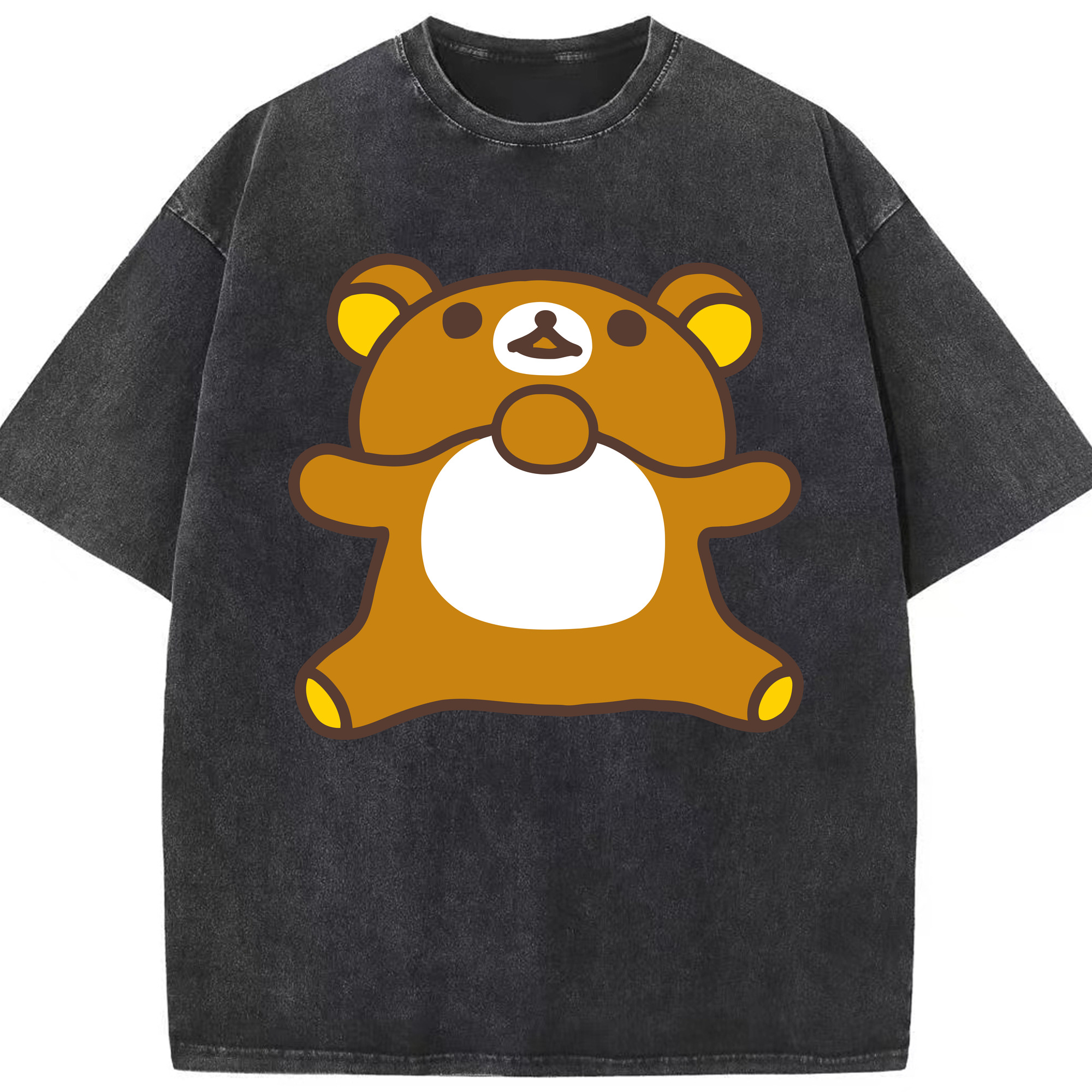 （画像用） リラックマ リラックマ キイロイトリ Rilakkuma Korilakkuma Kiiroitori 綿100% ヴィンテージ風 半袖Tシャツ（フロントプリント）
