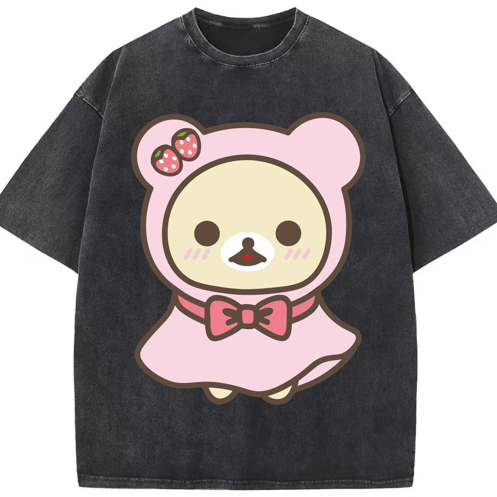 （画像用） リラックマ リラックマ キイロイトリ Rilakkuma Korilakkuma Kiiroitori 綿100% ヴィンテージ風 半袖Tシャツ（フロントプリント）