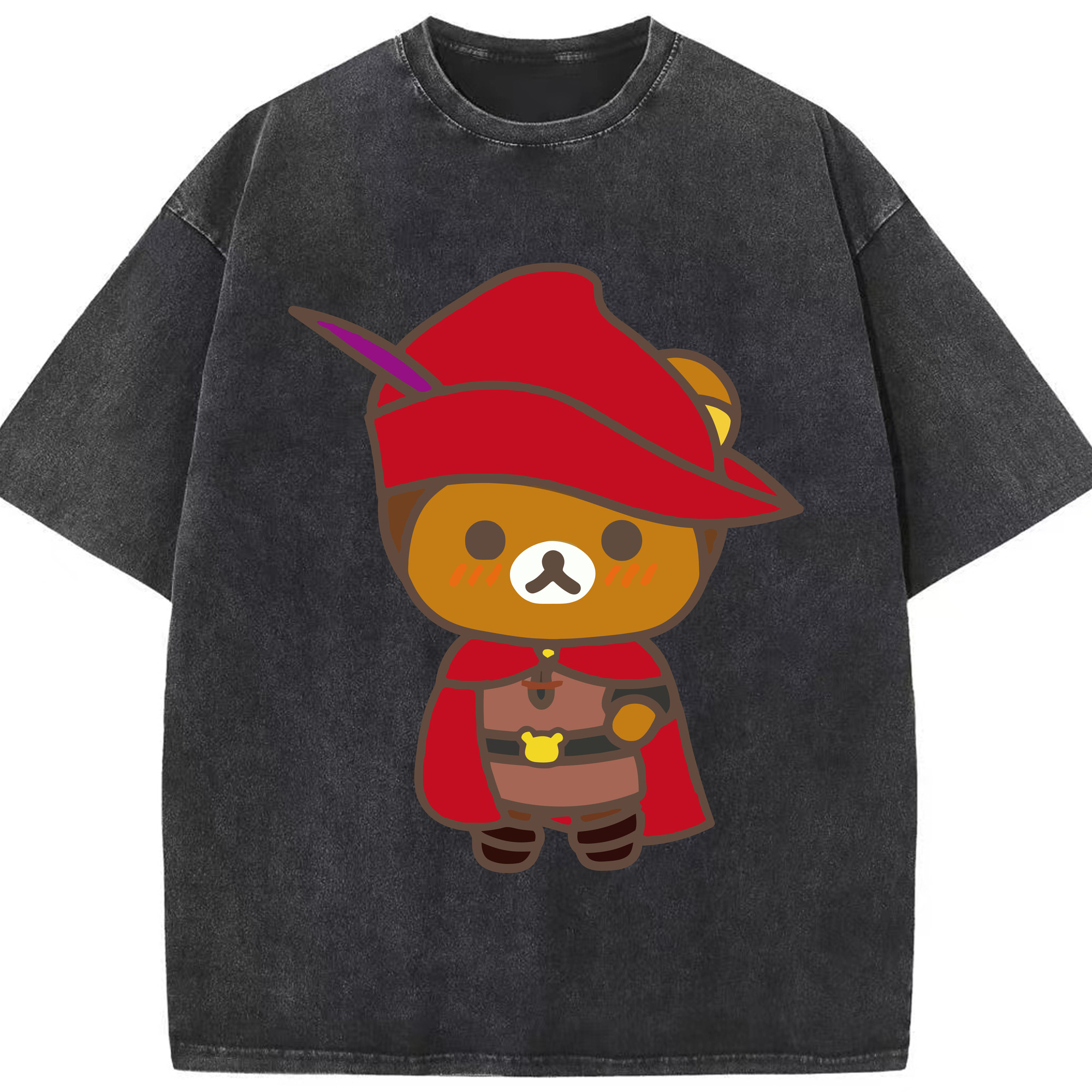 （画像用） リラックマ リラックマ キイロイトリ Rilakkuma Korilakkuma Kiiroitori 綿100% ヴィンテージ風 半袖Tシャツ（フロントプリント）