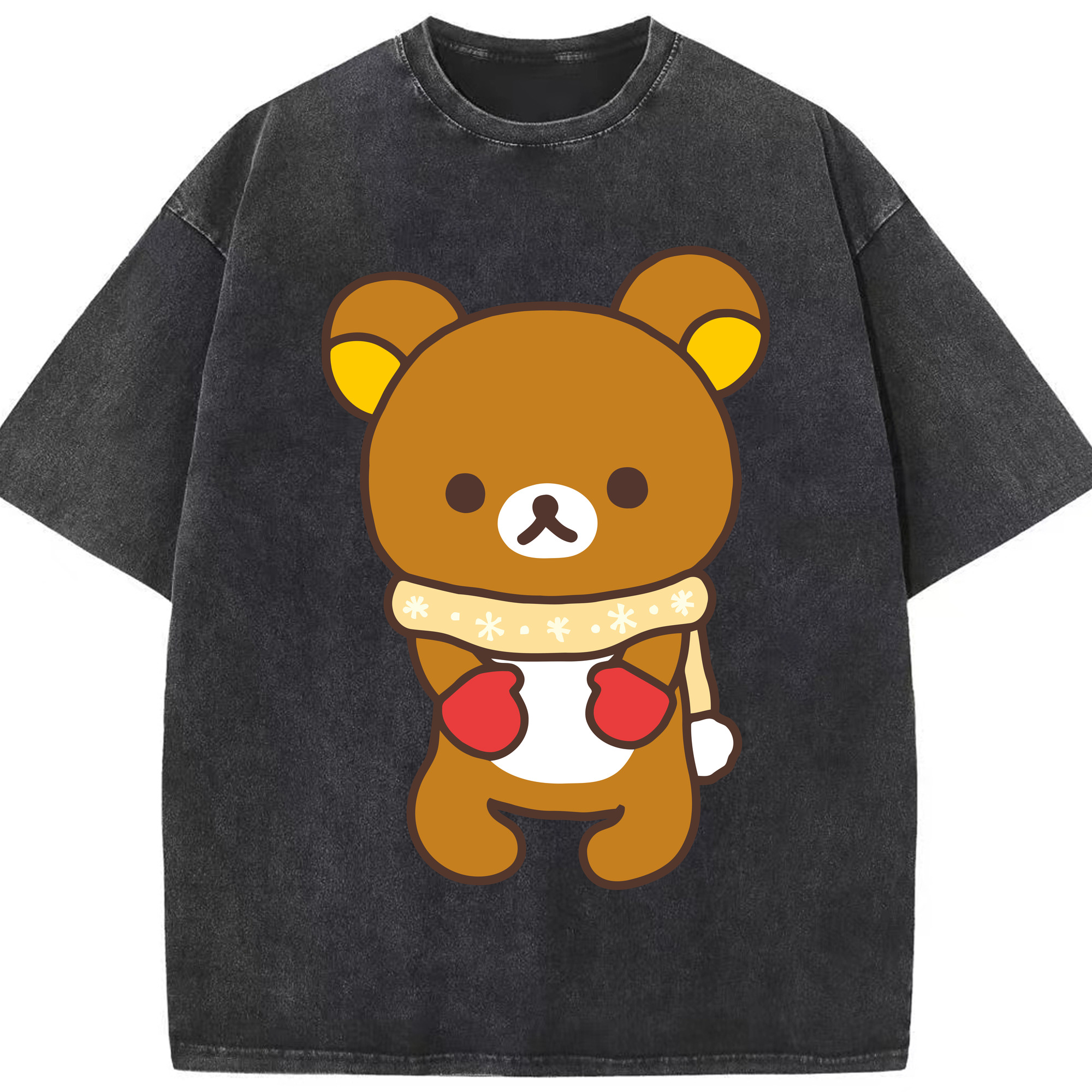 （画像用） リラックマ リラックマ キイロイトリ Rilakkuma Korilakkuma Kiiroitori 綿100% ヴィンテージ風 半袖Tシャツ（フロントプリント）