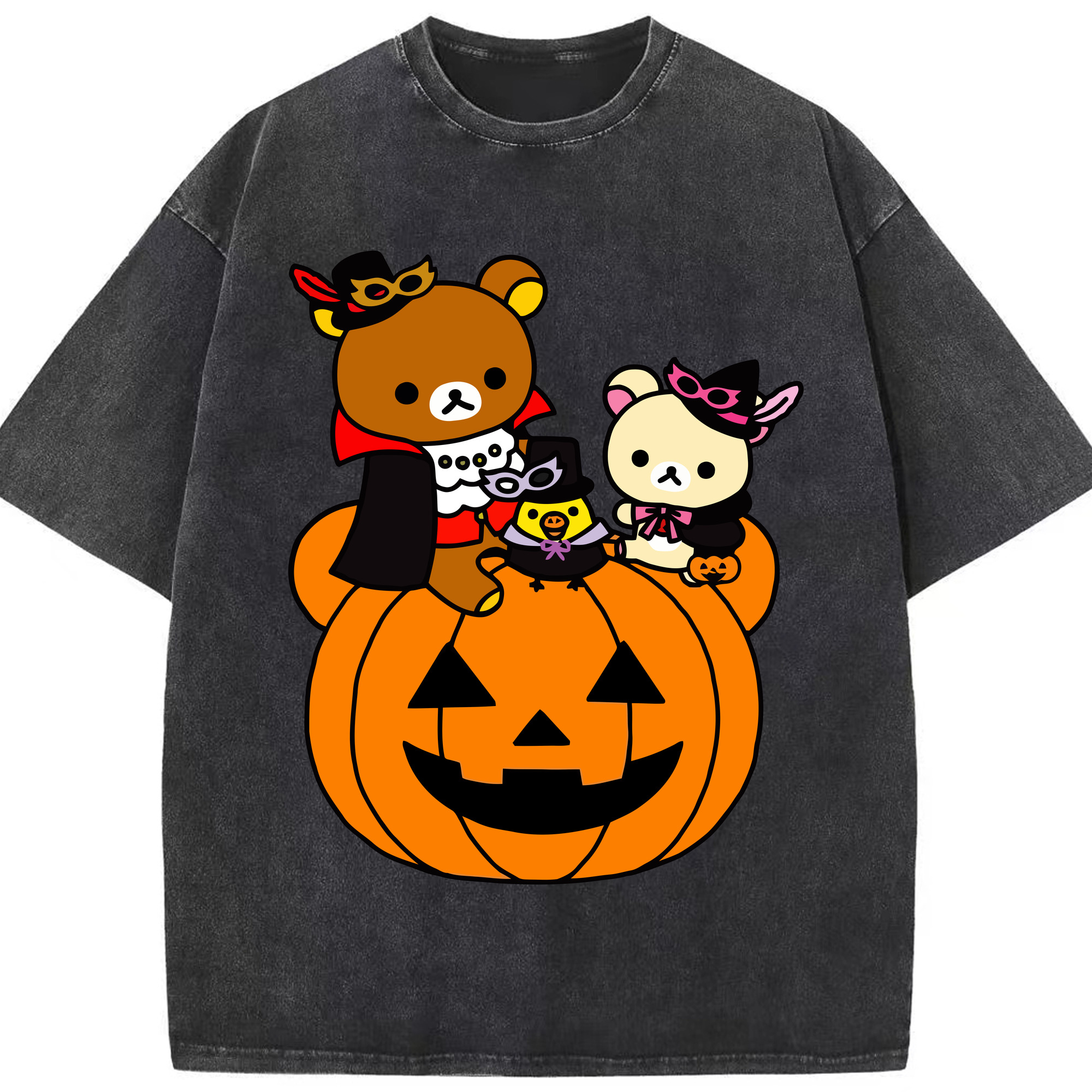 （画像用） リラックマ リラックマ キイロイトリ Rilakkuma Korilakkuma Kiiroitori 綿100% ヴィンテージ風 半袖Tシャツ（フロントプリント）