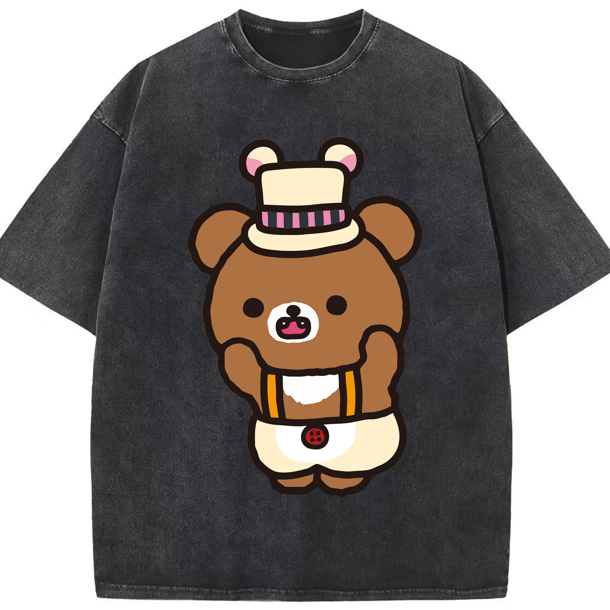 （画像用） リラックマ リラックマ キイロイトリ Rilakkuma Korilakkuma Kiiroitori 綿100% ヴィンテージ風 半袖Tシャツ（フロントプリント）