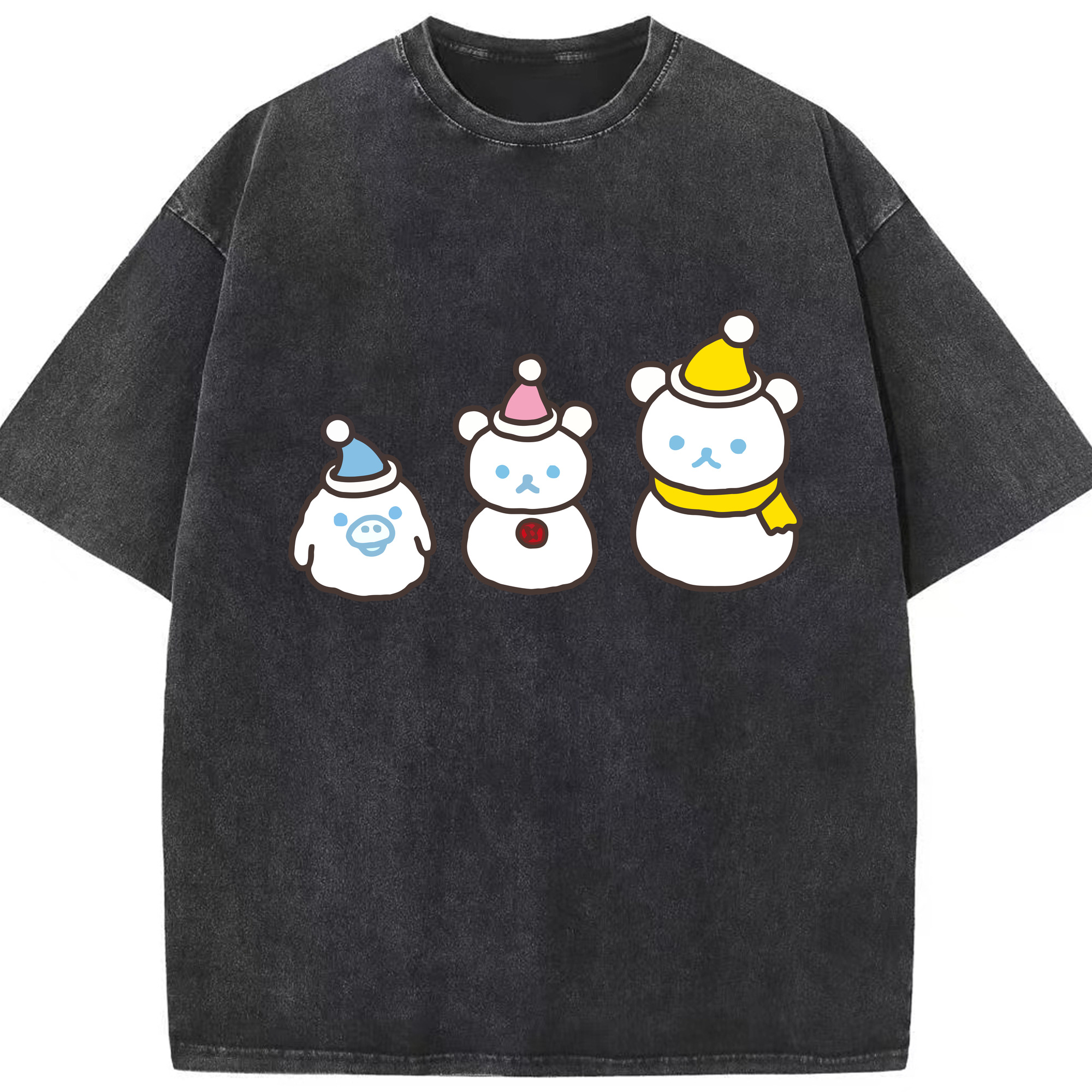 （画像用） リラックマ リラックマ キイロイトリ Rilakkuma Korilakkuma Kiiroitori 綿100% ヴィンテージ風 半袖Tシャツ（フロントプリント）
