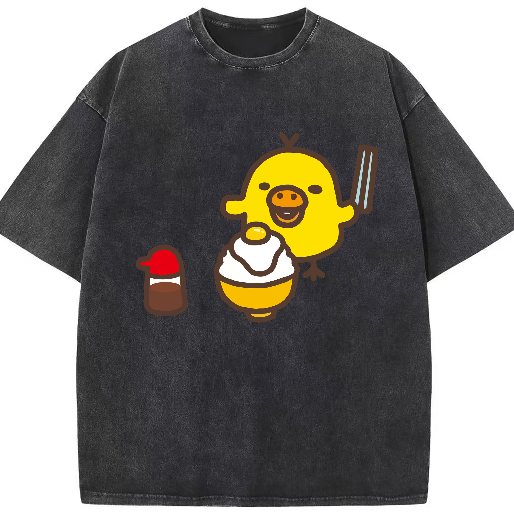 （画像用） リラックマ リラックマ キイロイトリ Rilakkuma Korilakkuma Kiiroitori 綿100% ヴィンテージ風 半袖Tシャツ（フロントプリント）