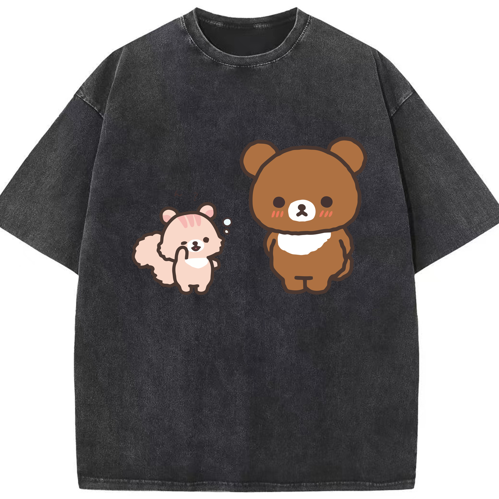 （画像用） リラックマ リラックマ キイロイトリ Rilakkuma Korilakkuma Kiiroitori 綿100% ヴィンテージ風 半袖Tシャツ（フロントプリント）