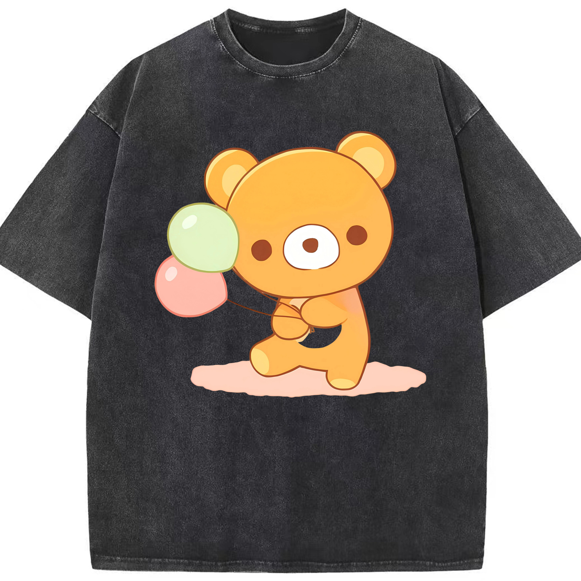 （画像用） リラックマ リラックマ キイロイトリ Rilakkuma Korilakkuma Kiiroitori 綿100% ヴィンテージ風 半袖Tシャツ（フロントプリント）