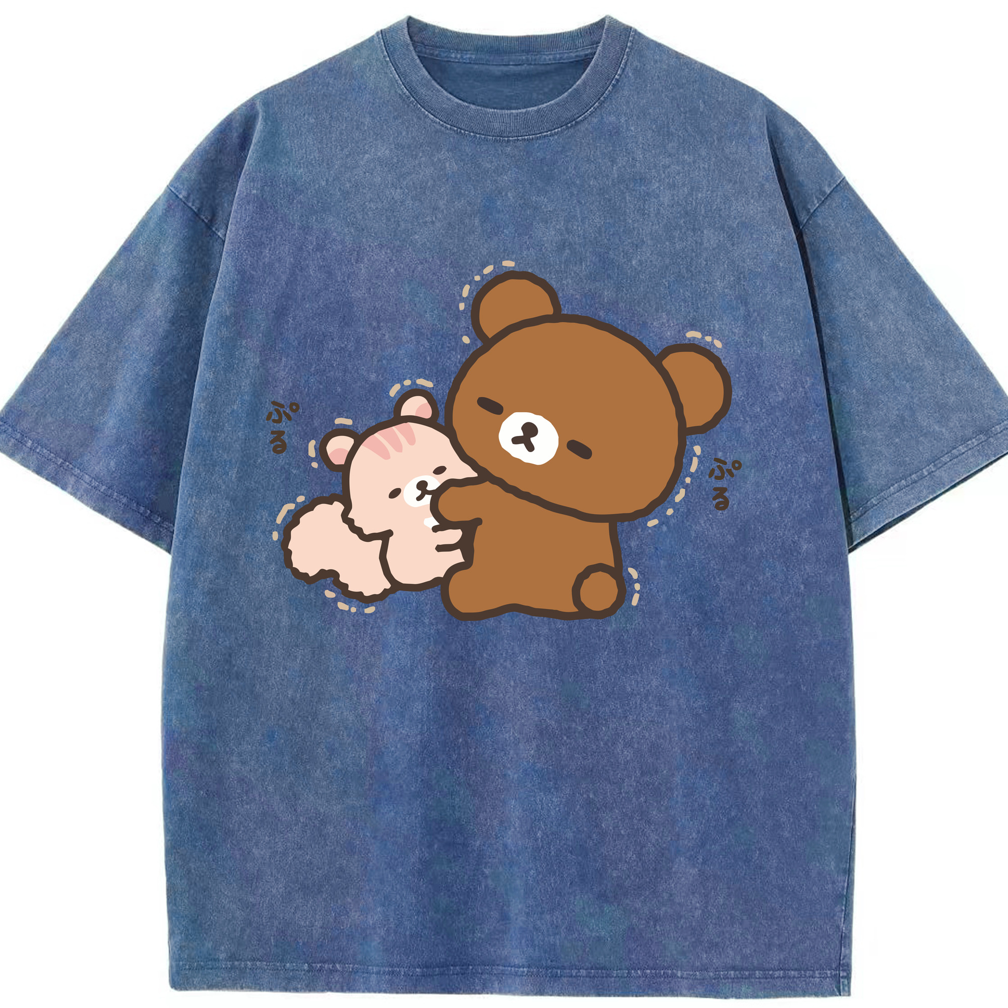 （画像用） リラックマ リラックマ キイロイトリ Rilakkuma Korilakkuma Kiiroitori 綿100% ヴィンテージ風 半袖Tシャツ（フロントプリント）