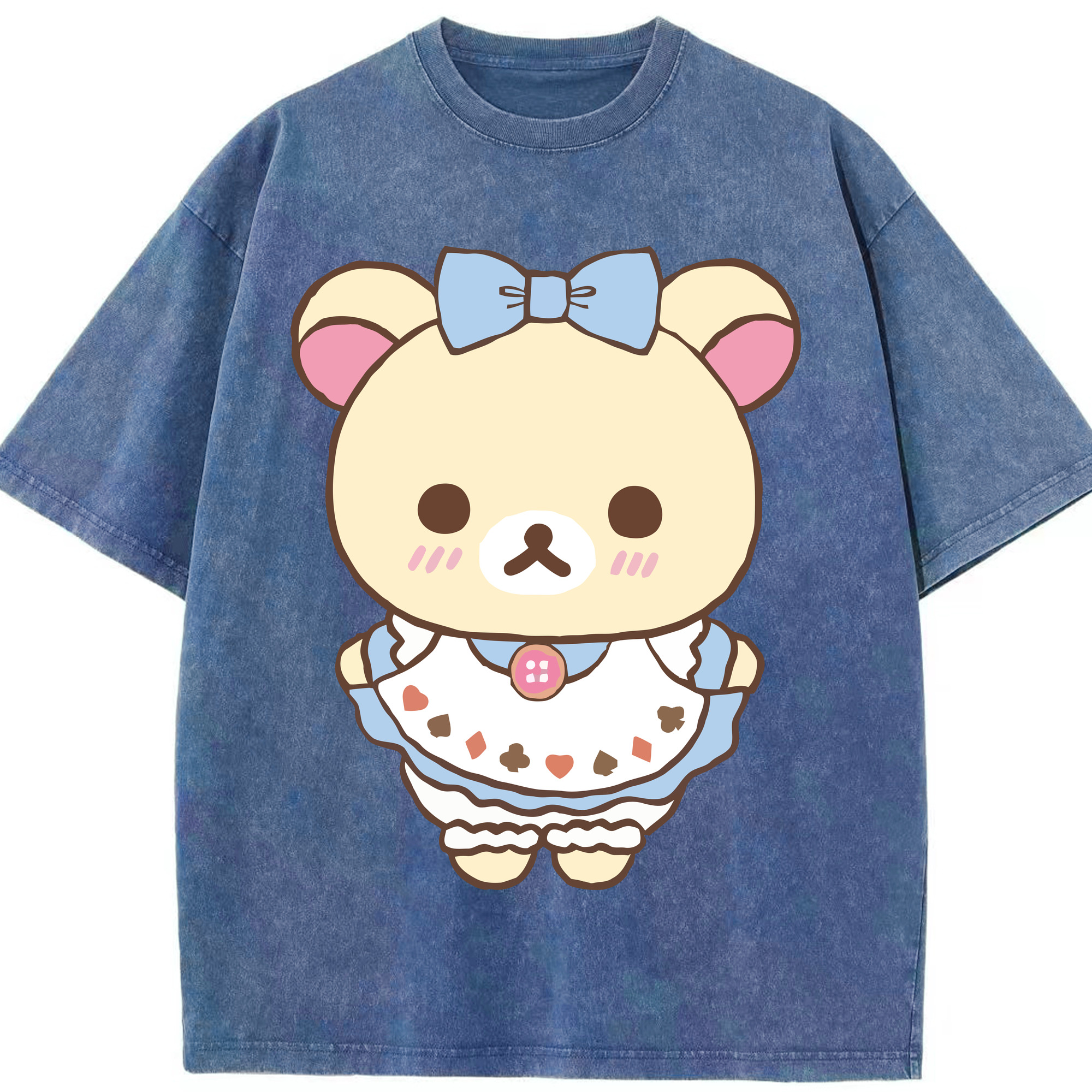 （画像用） リラックマ リラックマ キイロイトリ Rilakkuma Korilakkuma Kiiroitori 綿100% ヴィンテージ風 半袖Tシャツ（フロントプリント）