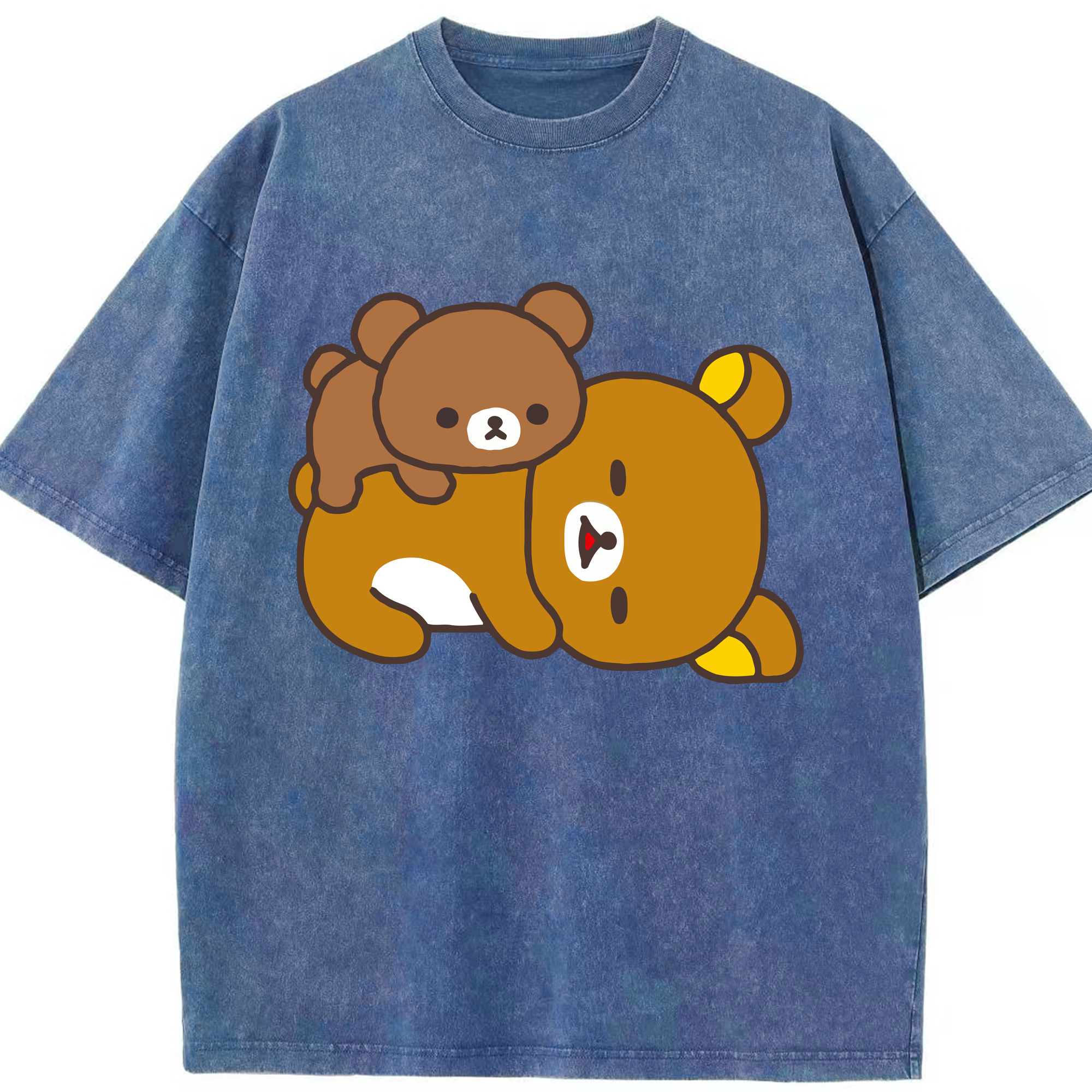 （画像用） リラックマ リラックマ キイロイトリ Rilakkuma Korilakkuma Kiiroitori 綿100% ヴィンテージ風 半袖Tシャツ（フロントプリント）