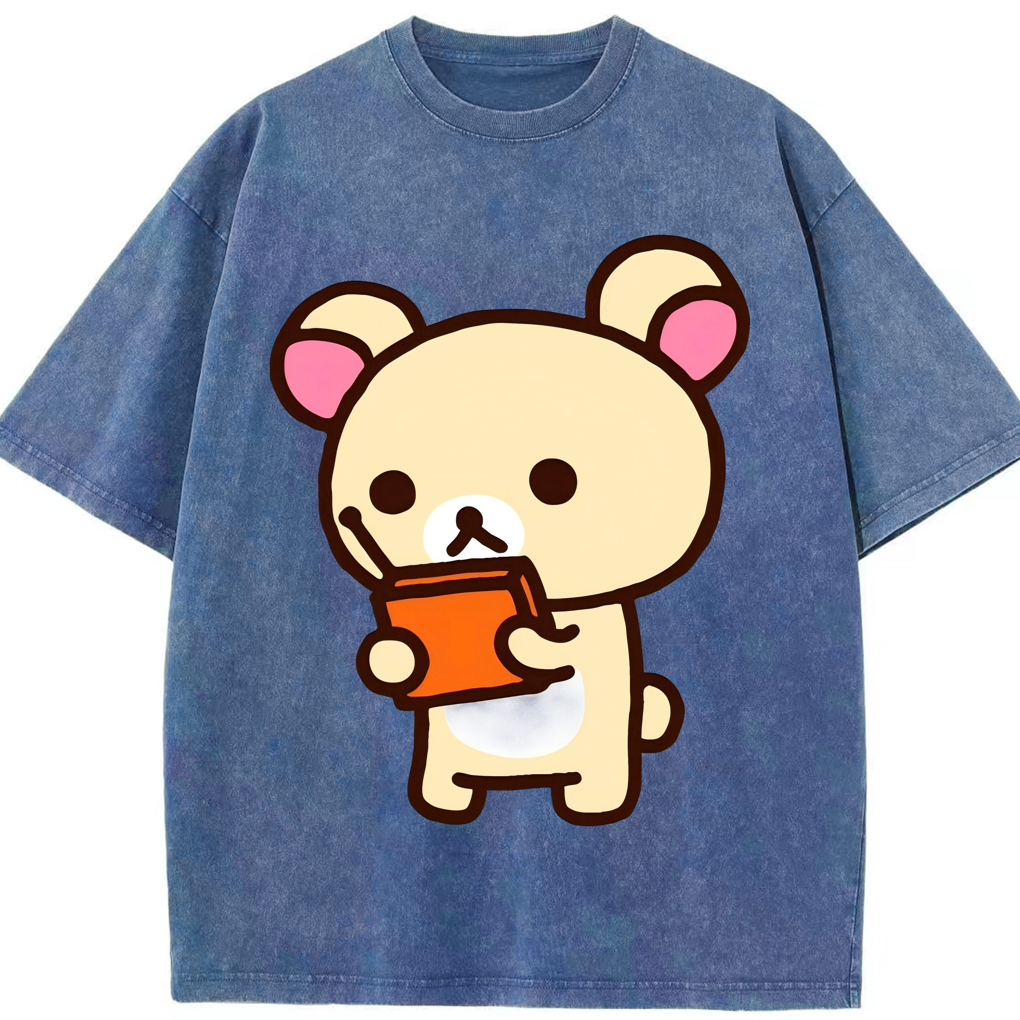 （画像用） リラックマ リラックマ キイロイトリ Rilakkuma Korilakkuma Kiiroitori 綿100% ヴィンテージ風 半袖Tシャツ（フロントプリント）