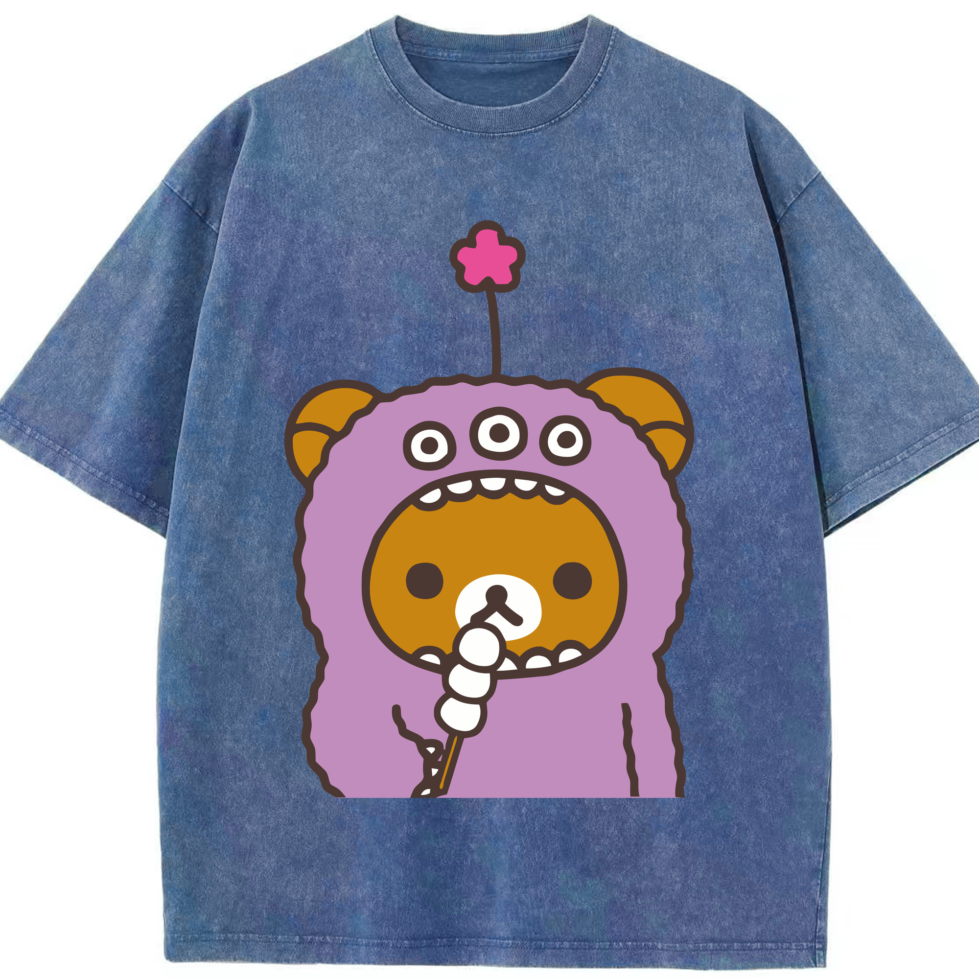 （画像用） リラックマ リラックマ キイロイトリ Rilakkuma Korilakkuma Kiiroitori 綿100% ヴィンテージ風 半袖Tシャツ（フロントプリント）