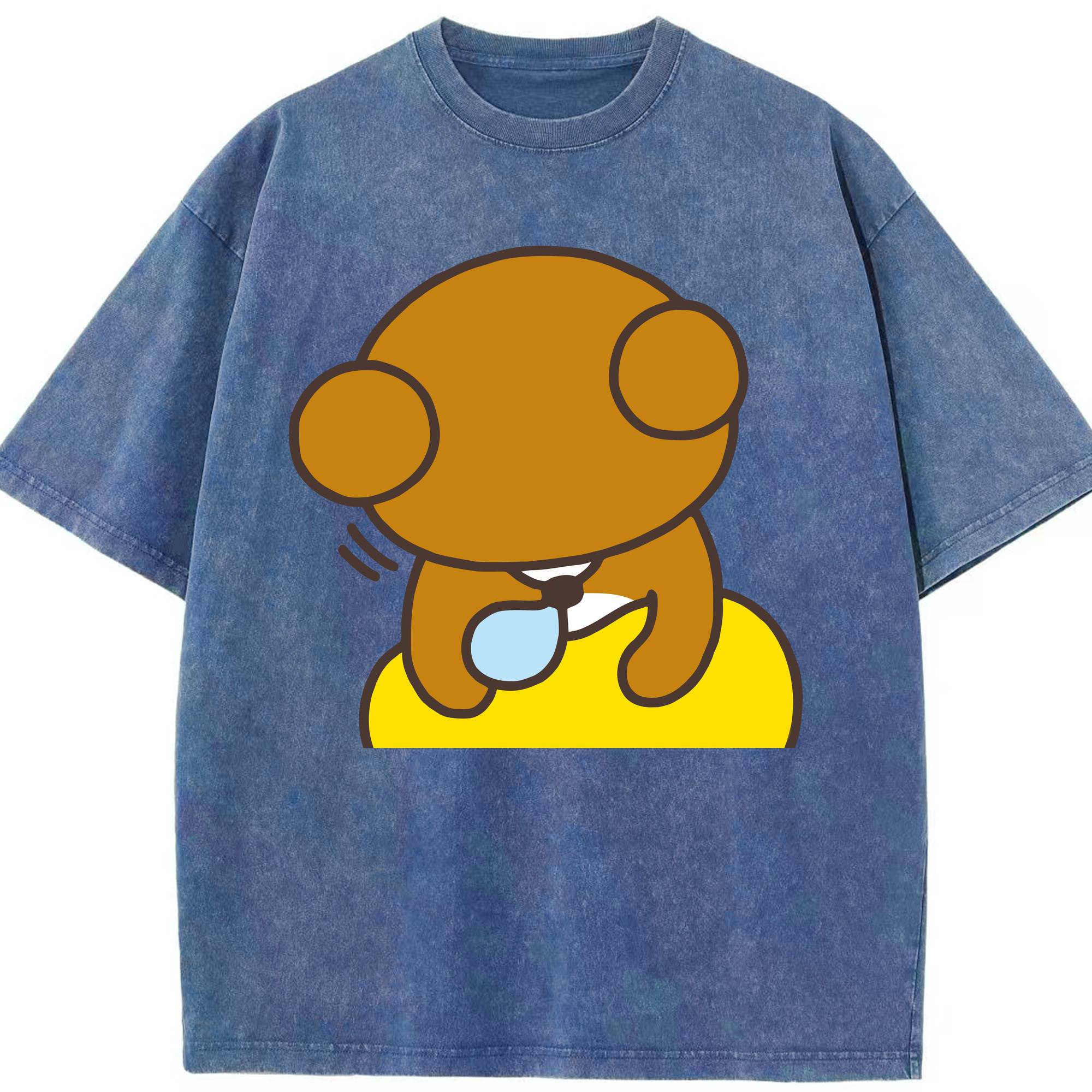 （画像用） リラックマ リラックマ キイロイトリ Rilakkuma Korilakkuma Kiiroitori 綿100% ヴィンテージ風 半袖Tシャツ（フロントプリント）